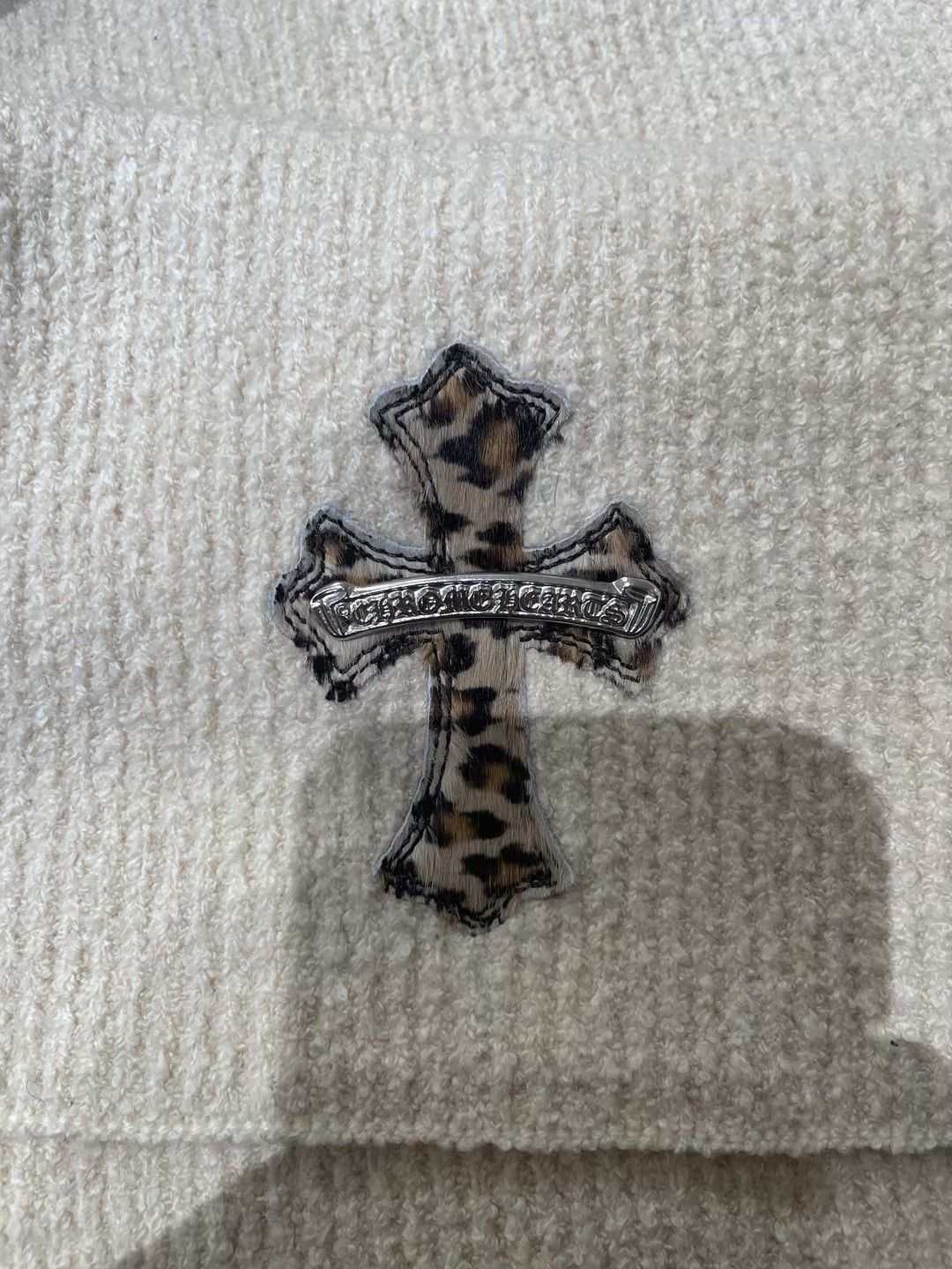 Chrome Hearts Chrome Hearts Knitted Cream Cheetah Patch Sweater Size XS / US 0-2 / IT 36-38 - 3 Thumbnail