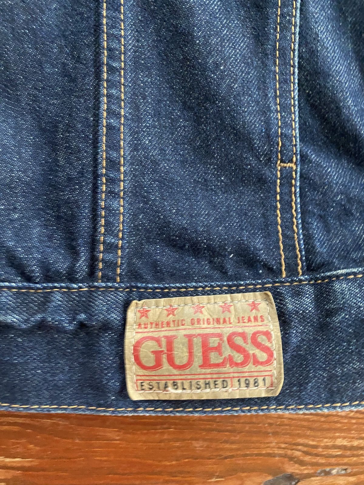 Guess × Vintage Vintage 80’s Guess Dark Blue Denim Jean Jacket Size US S / EU 44-46 / 1 - 3 Thumbnail