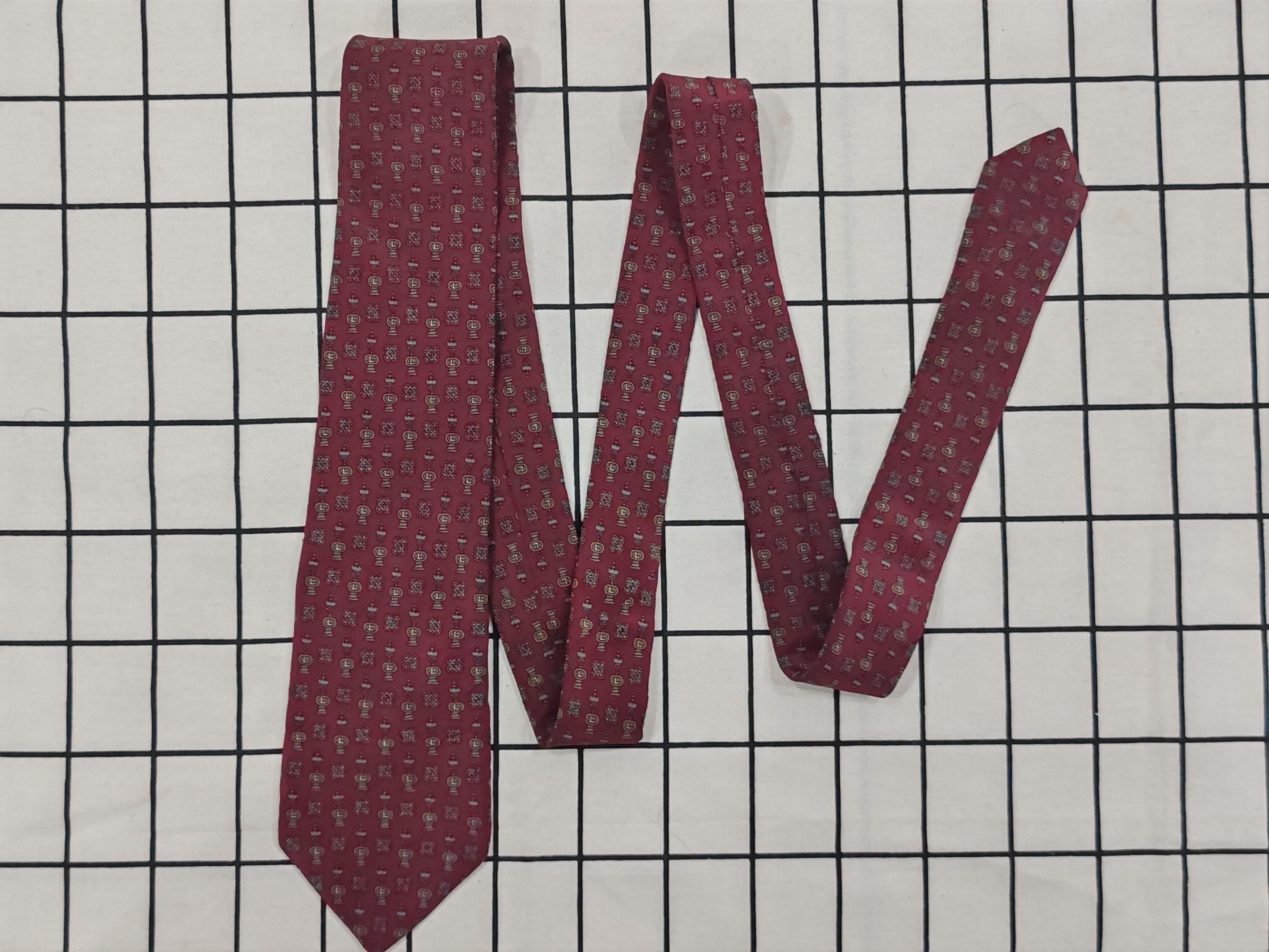 Lanvin LANVIN PARIS IWRYHIOR Necktie Maroon Pure Silk for Men Size ONE SIZE - 2 Thumbnail