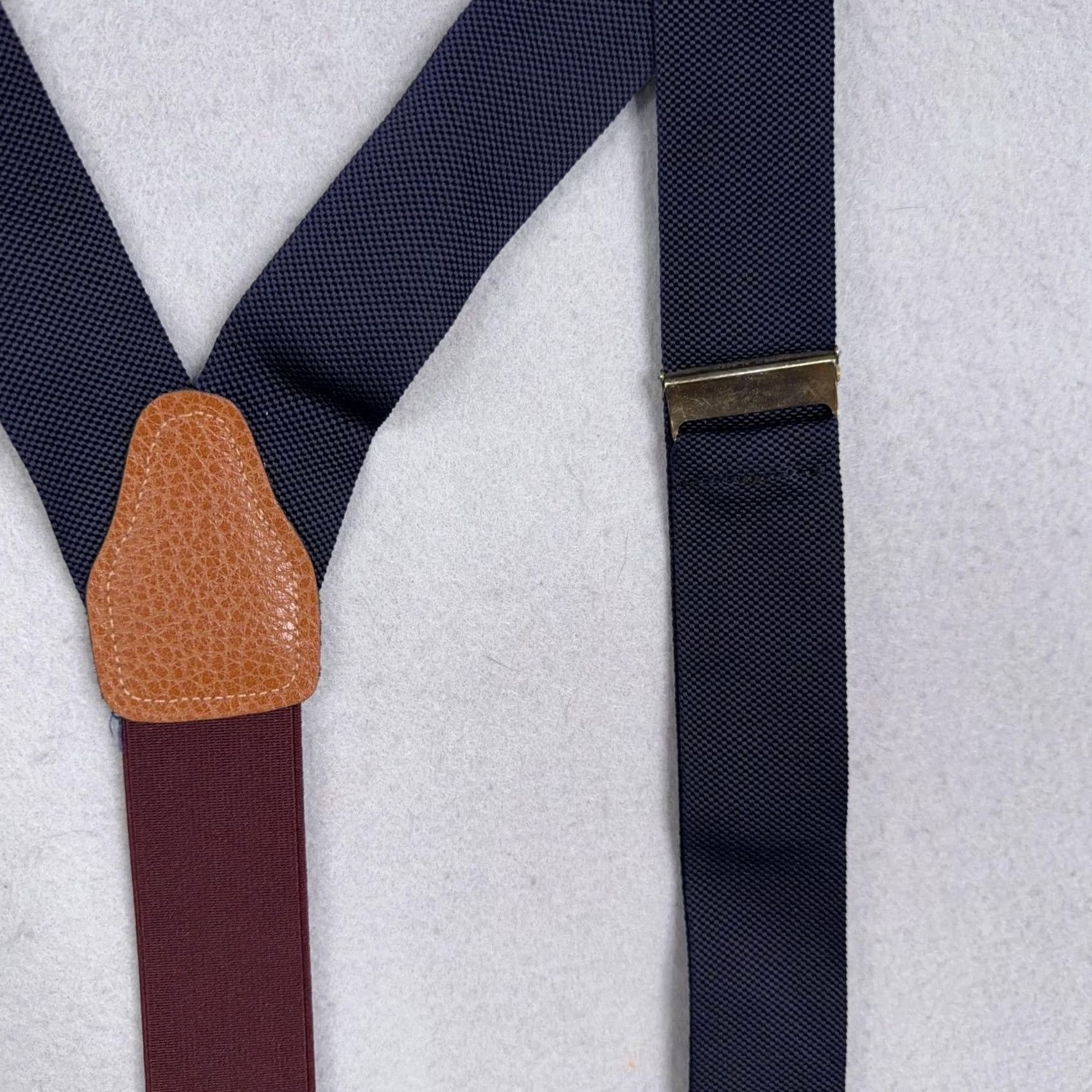 Brooks Brothers Brooks Brothers Mens Suspenders One Size Blue Elastic Leather Adjustable Size ONE SIZE - 4 Thumbnail