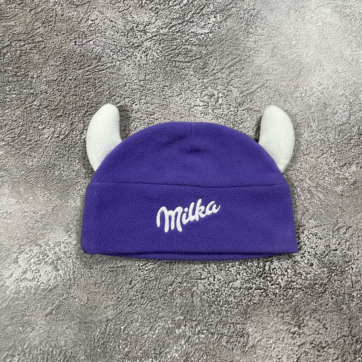 Vintage Vintage 90s Milka Purple Beanie Mohair Knit Ski Hat Skate OS Size ONE SIZE - 2 Thumbnail