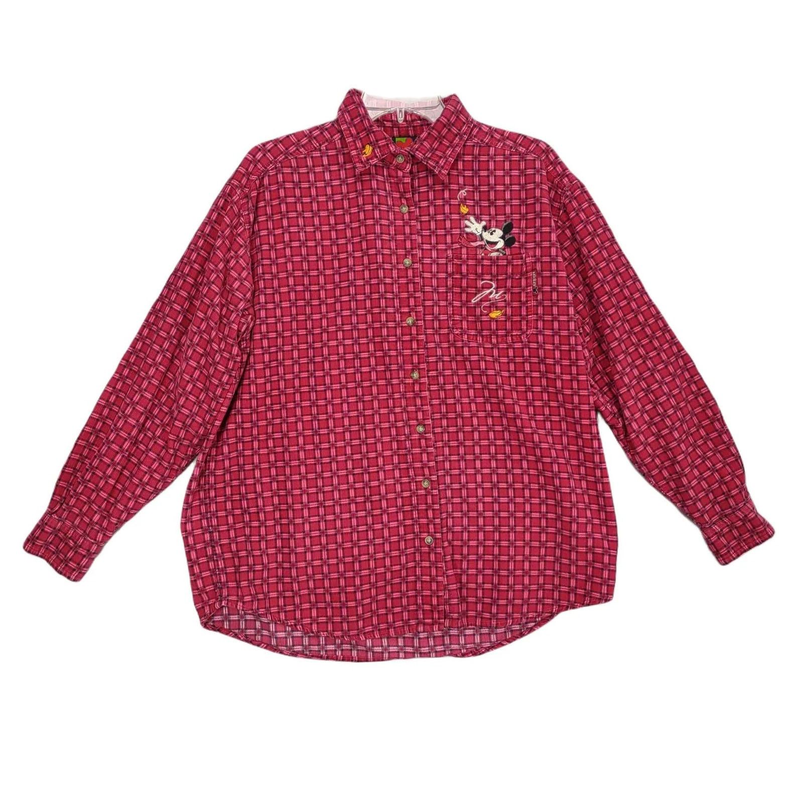 Disney Vintage Disney Women's M Mickey Mouse Fall Corduroy Shirt Size M / US 6-8 / IT 42-44 - 1 Thumbnail