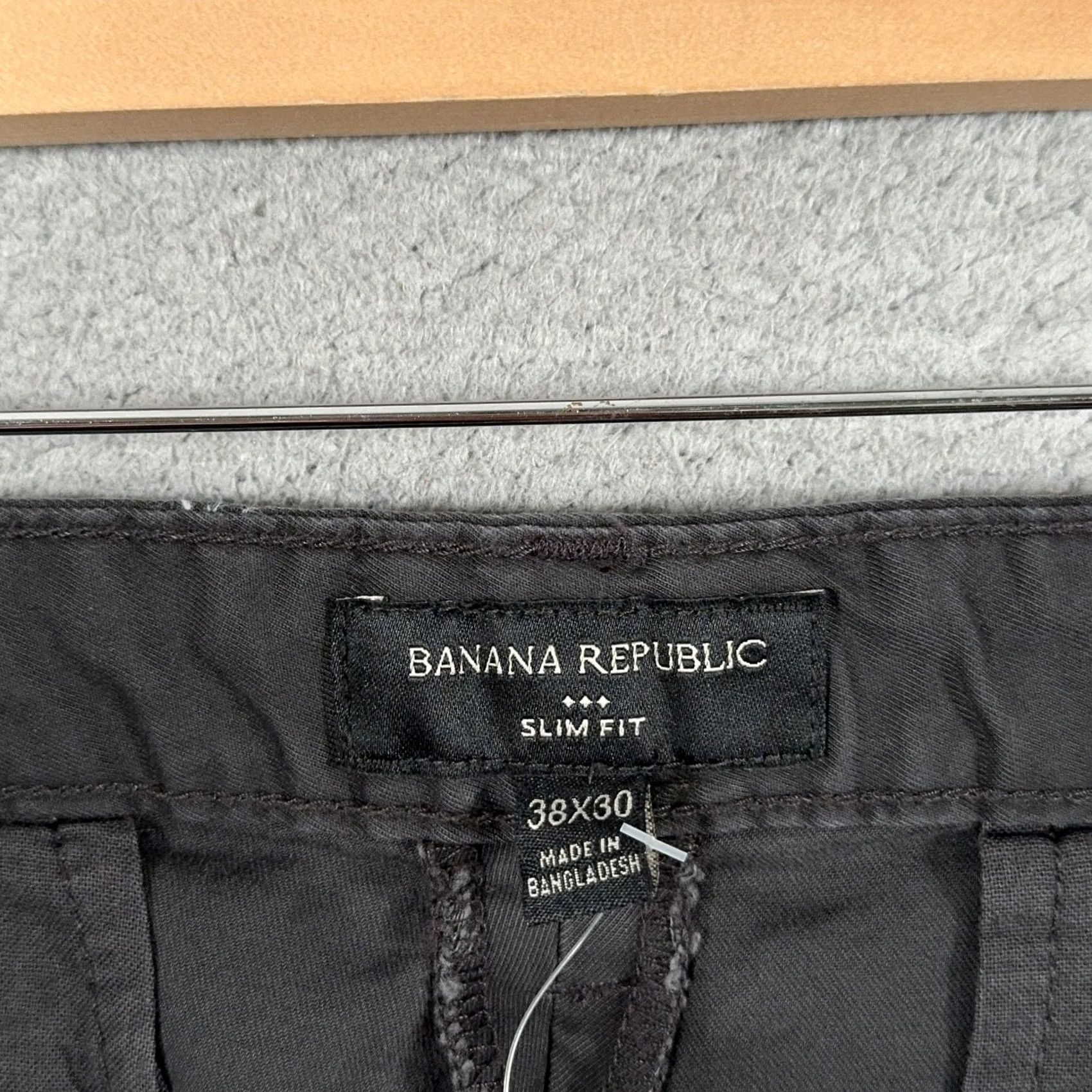 Banana Republic Banana Republic Pants Mens 38 Slim Lived-In Chino Gray 29 in Inseam Stretch Flat Front Zip Button Size US 38 / EU 54 - 3 Thumbnail