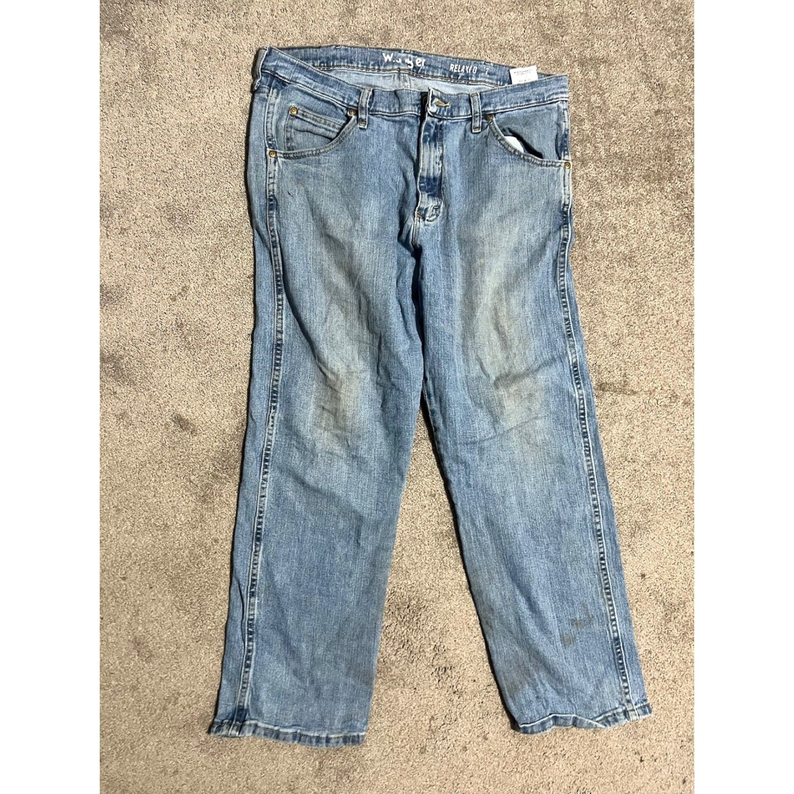 Wrangler Wrangler Jeans Mens Regular Size 34x29 Blue Denim Relaxed Fit Mid Rise 10-12in Cotton Blend Pockets Logo Button Vintage No Size US 34 / EU 50 - 3 Thumbnail