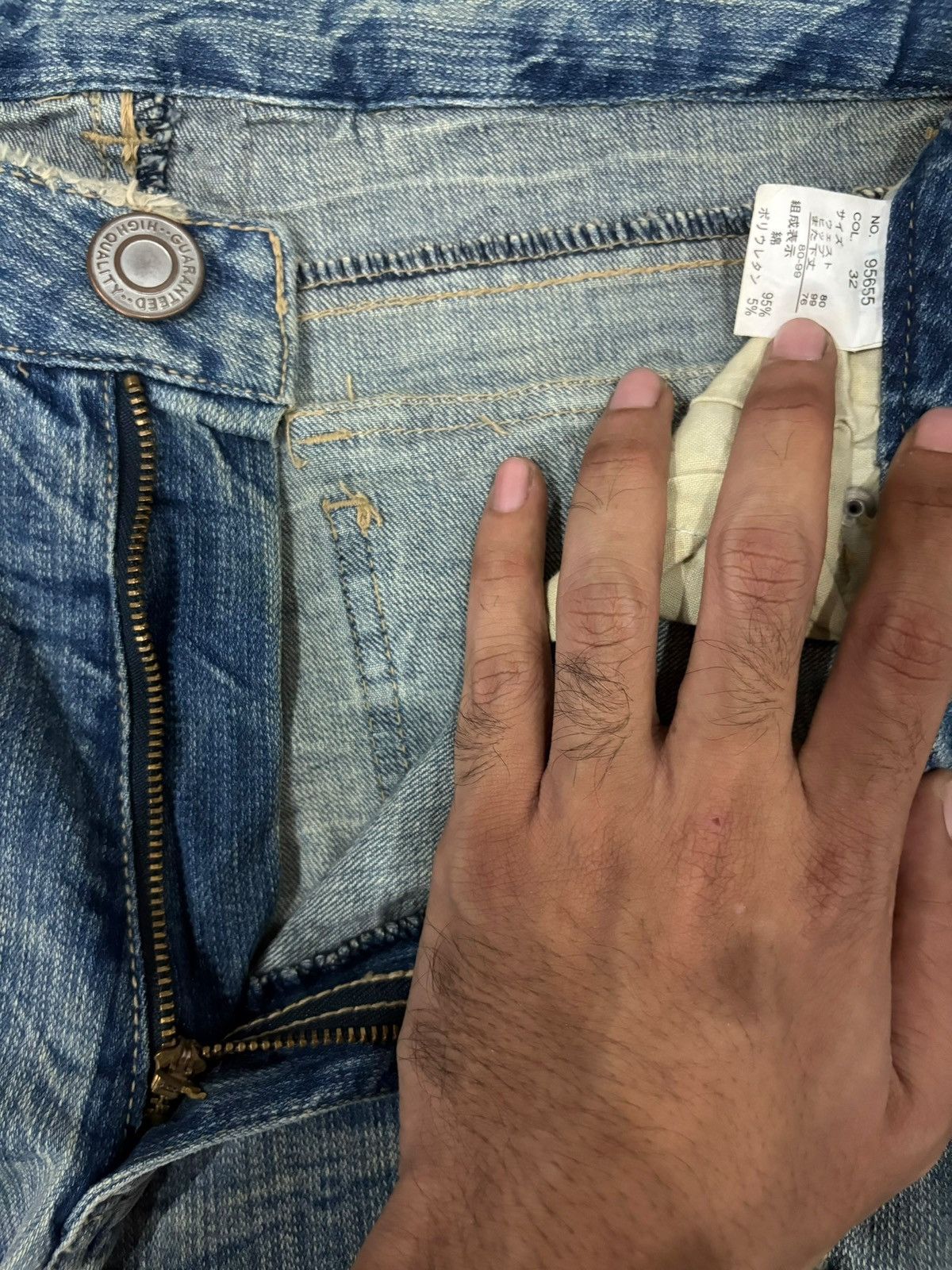 Yoshiyuki Konishi Vintage Japanese Brand Crack Wash Distressed Flare Jeans Size 34" / US 12 / IT 48 - 9 Thumbnail