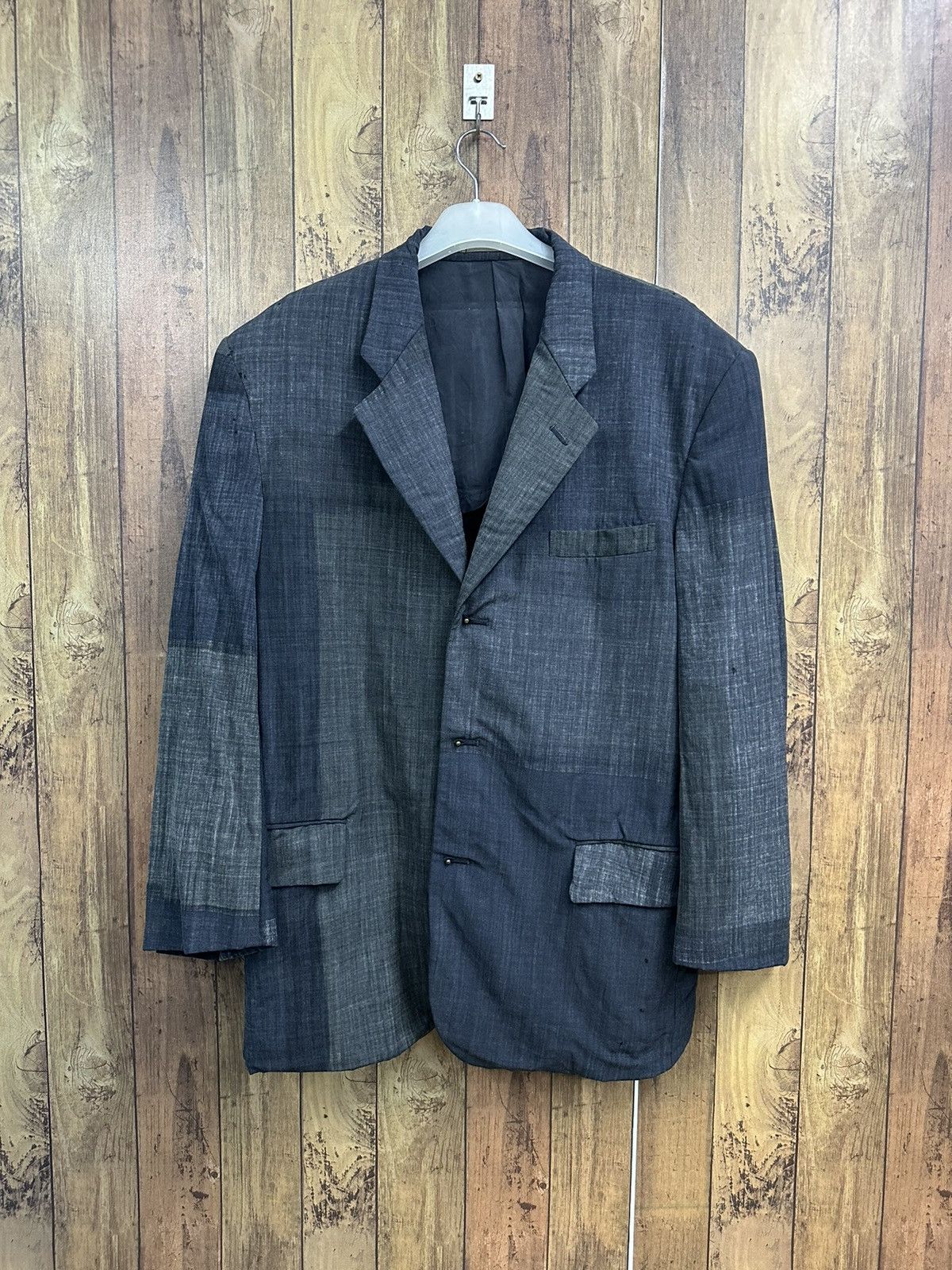 Comme des Garcons × Comme des Garcons Homme Plus × Designer Vintage Comme des Garcons AD1995 Wool Distressed Blazer Z33 Size 40S - 1 Thumbnail