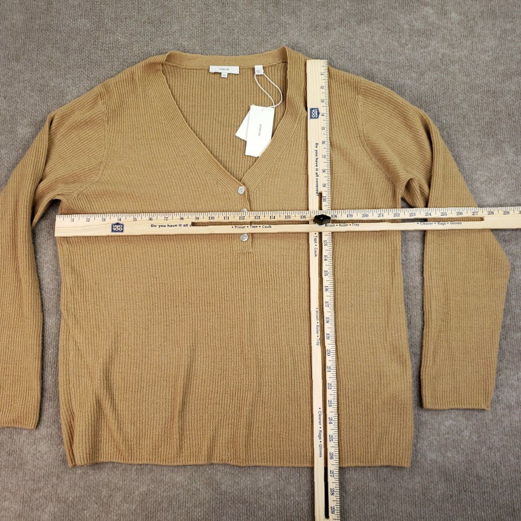 Vince Vince Brown V-Neck Cashmere Sweater Womens 2XL XXL Pullover Lightweight Soft Size XXL / US 16-18 / IT 52-54 - 2 Thumbnail