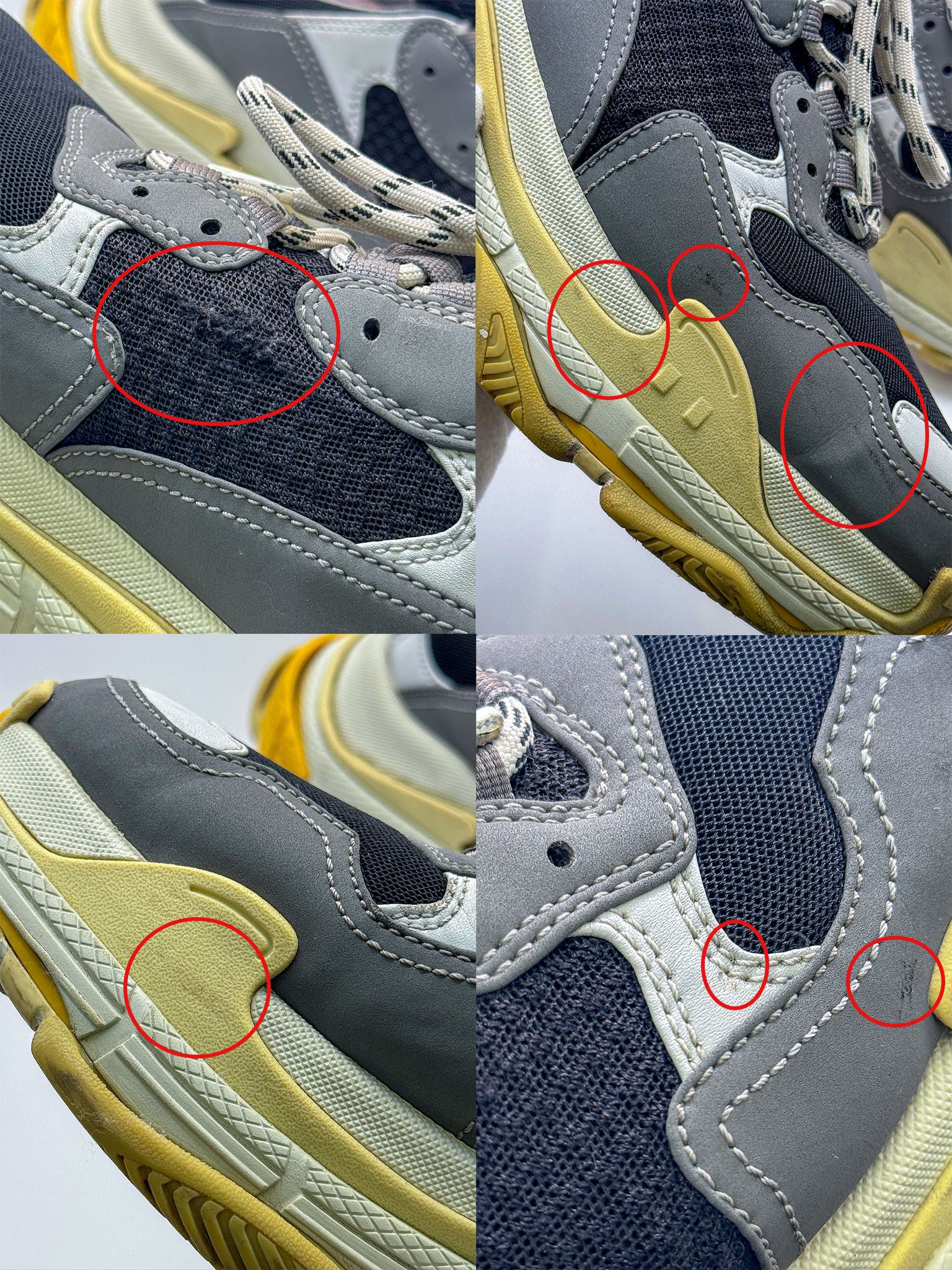 Balenciaga Balenciaga Triple S Gray/Yellow/Black Sneakers Size US 11 / EU 44 - 18 Thumbnail