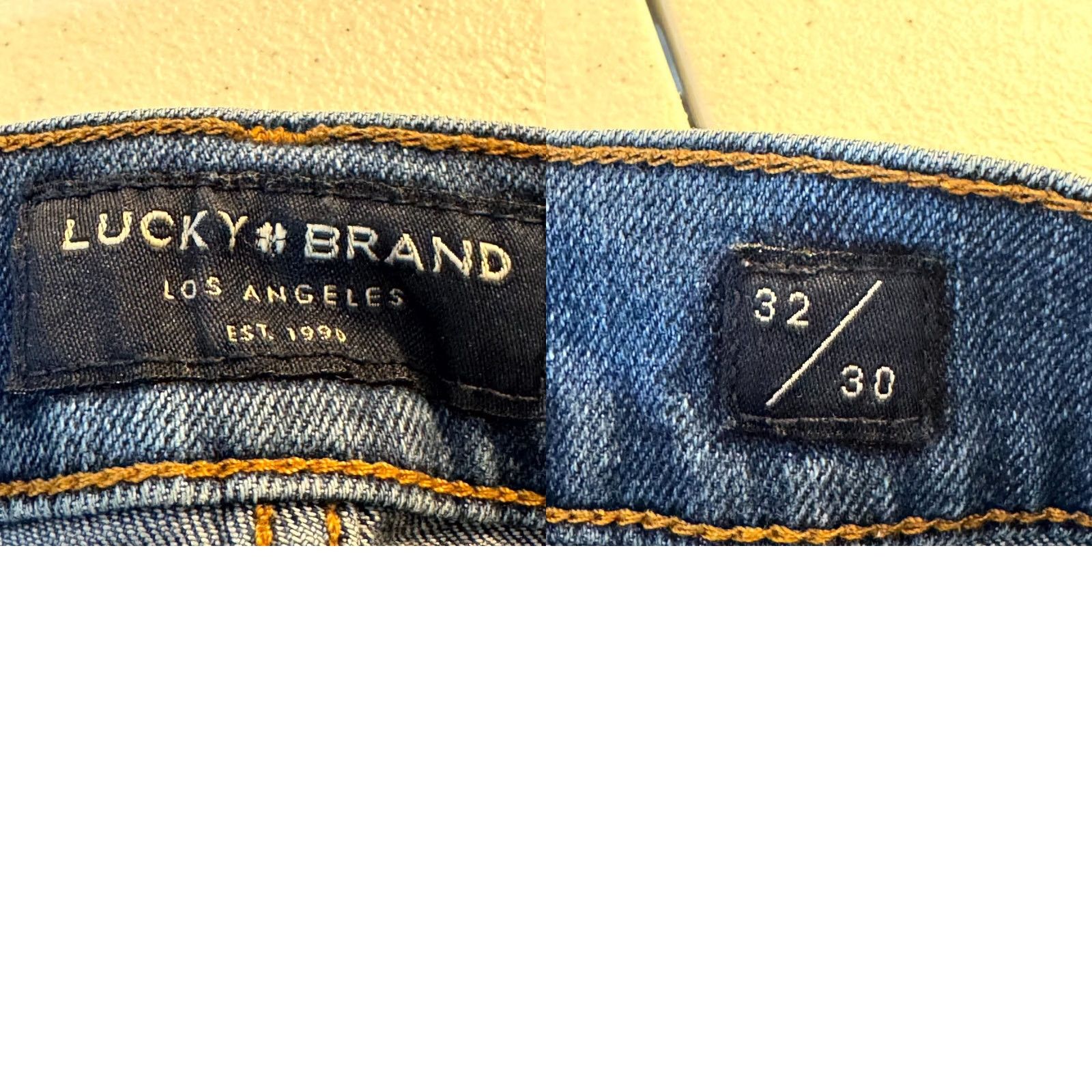 Lucky Brand Lucky Brand 410 Athletic Slim Jeans Men’s 32 x 30 Blue Denim Straight Mid-Rise 5-Pocket Button Zip Vintage No N/A Size US 32 / EU 48 - 10 Thumbnail