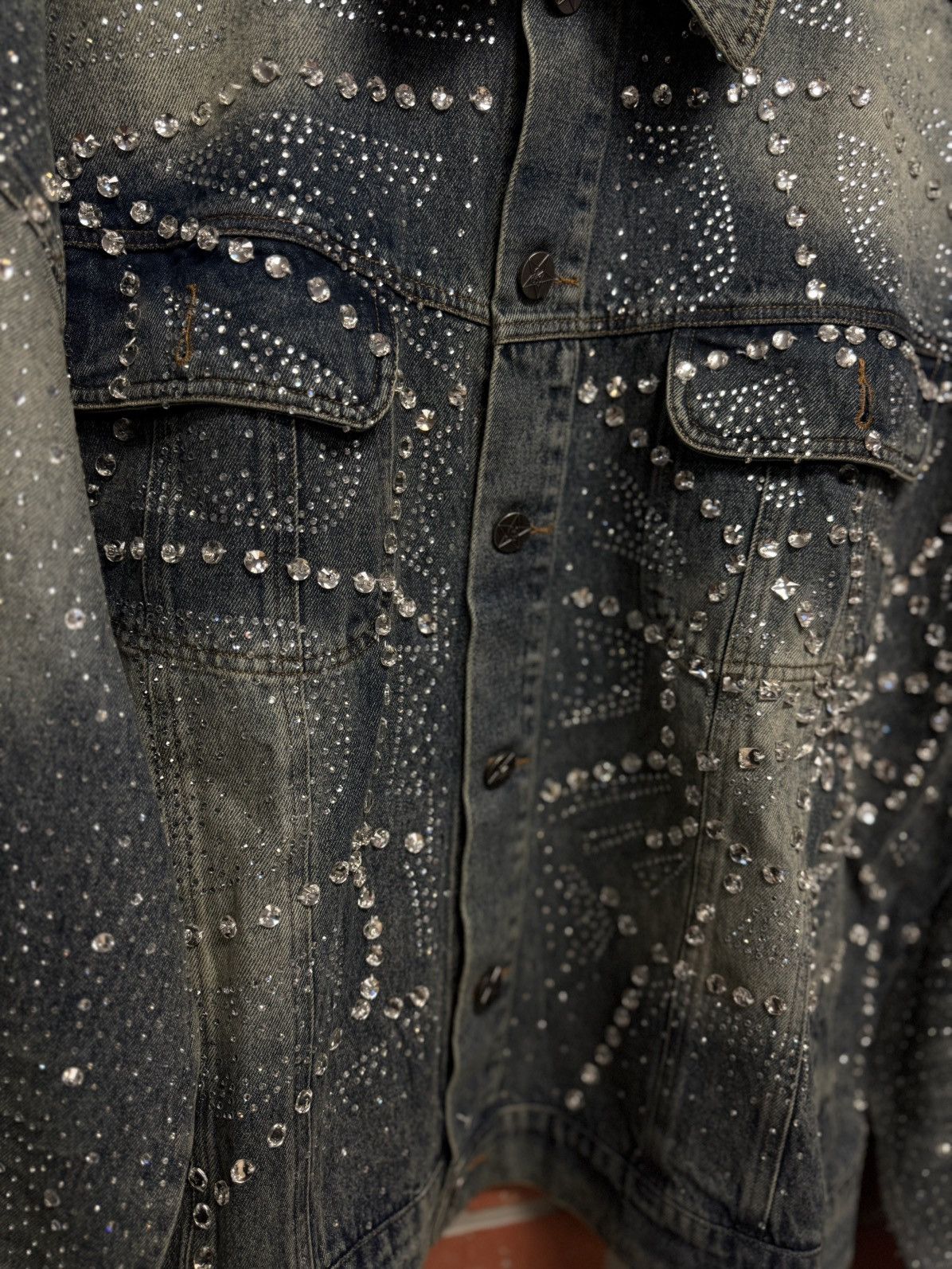 Vale Valley Blue Denim Jacket Crystal Stones Rare XXL (NEW) Size US XXL / EU 58 / 5 - 3 Thumbnail