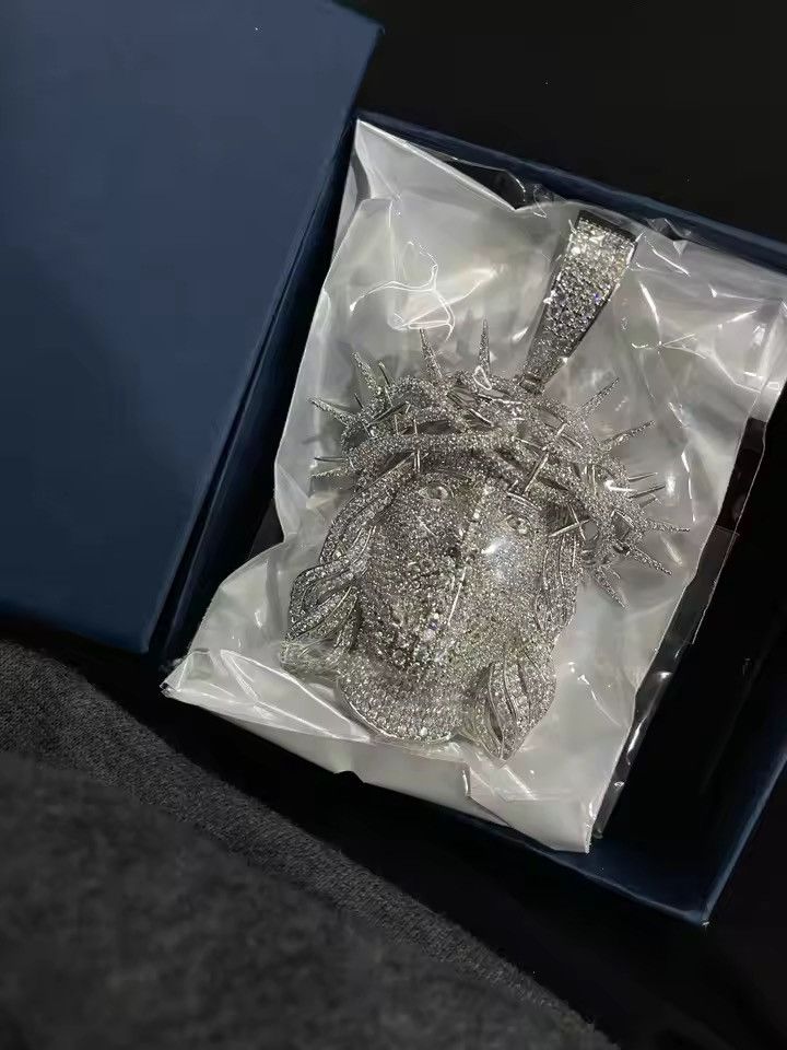 Jewelry Iced Out Ratten Jesus Necklace Pendant 60 cm Chain Size ONE SIZE - 5 Thumbnail
