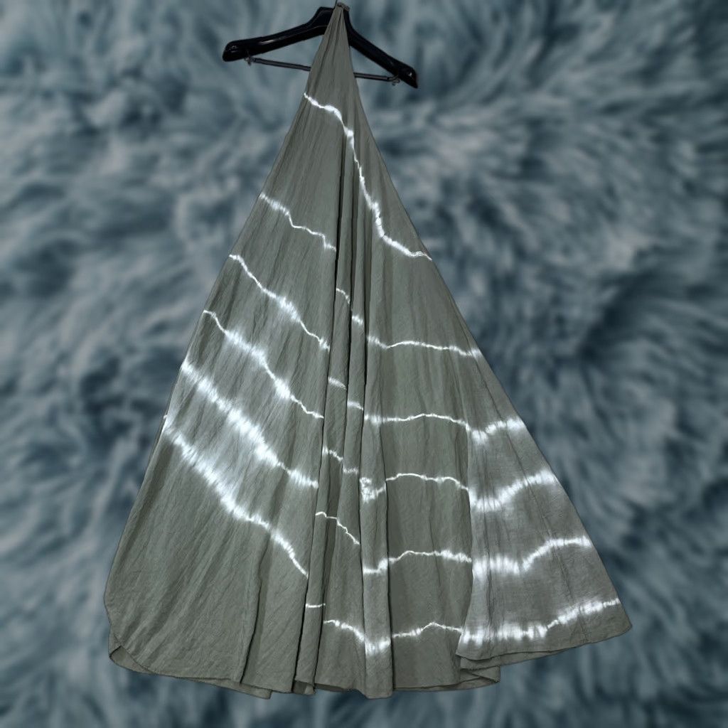 Vintage Vasna Dress Boho Minimalist Women's XL Linen Tie Dye Sleeveless Tank Dress Long Green Sheath Casual Bohemian Italy Size XL / US 12-14 / IT 48-50 - 1 Thumbnail