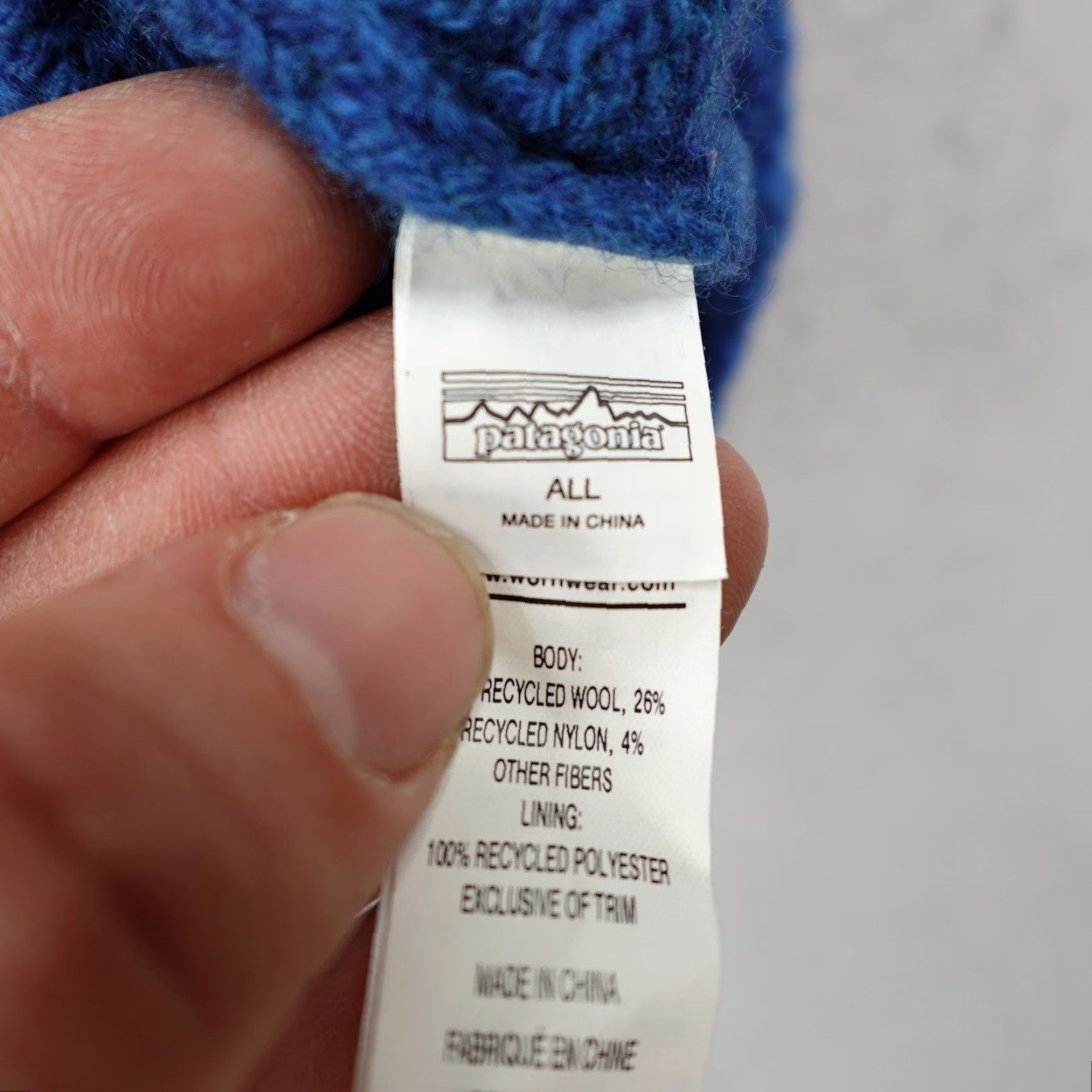 Patagonia Patagonia Beanie Womens OSFA Honeycomb Blue Wool Blend Cable Knit Snow Hat Cap Size ONE SIZE - 5 Thumbnail