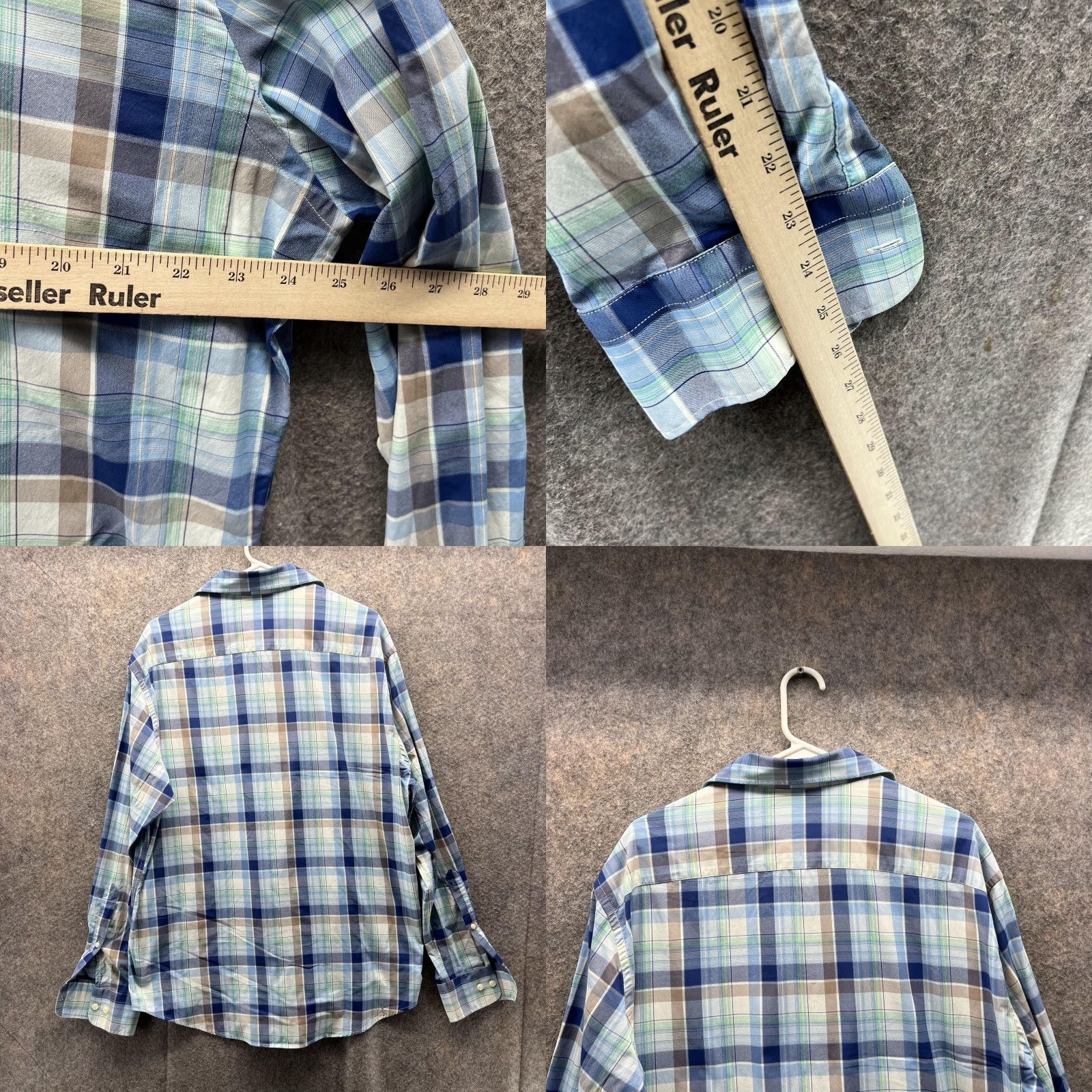 Peter Millar VINTAGE Peter Millar Shirt Men XL Blue Button-Down Nylon Plaid Size US XL / EU 56 / 4 - 8 Thumbnail