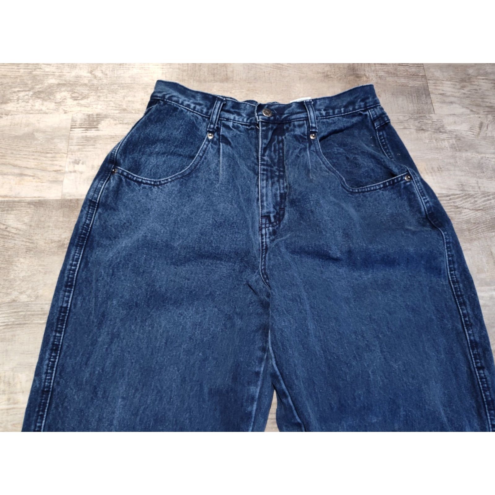 Vintage VTG Brittania Jeans - High Waist Denim Tapered Leg - Women's Size 12 - 28" Waist - 29" Inseam - 100% Cotton - Blue - Vintage 80s Mom Jeans Size 34" / US 12 / IT 48 - 5 Thumbnail