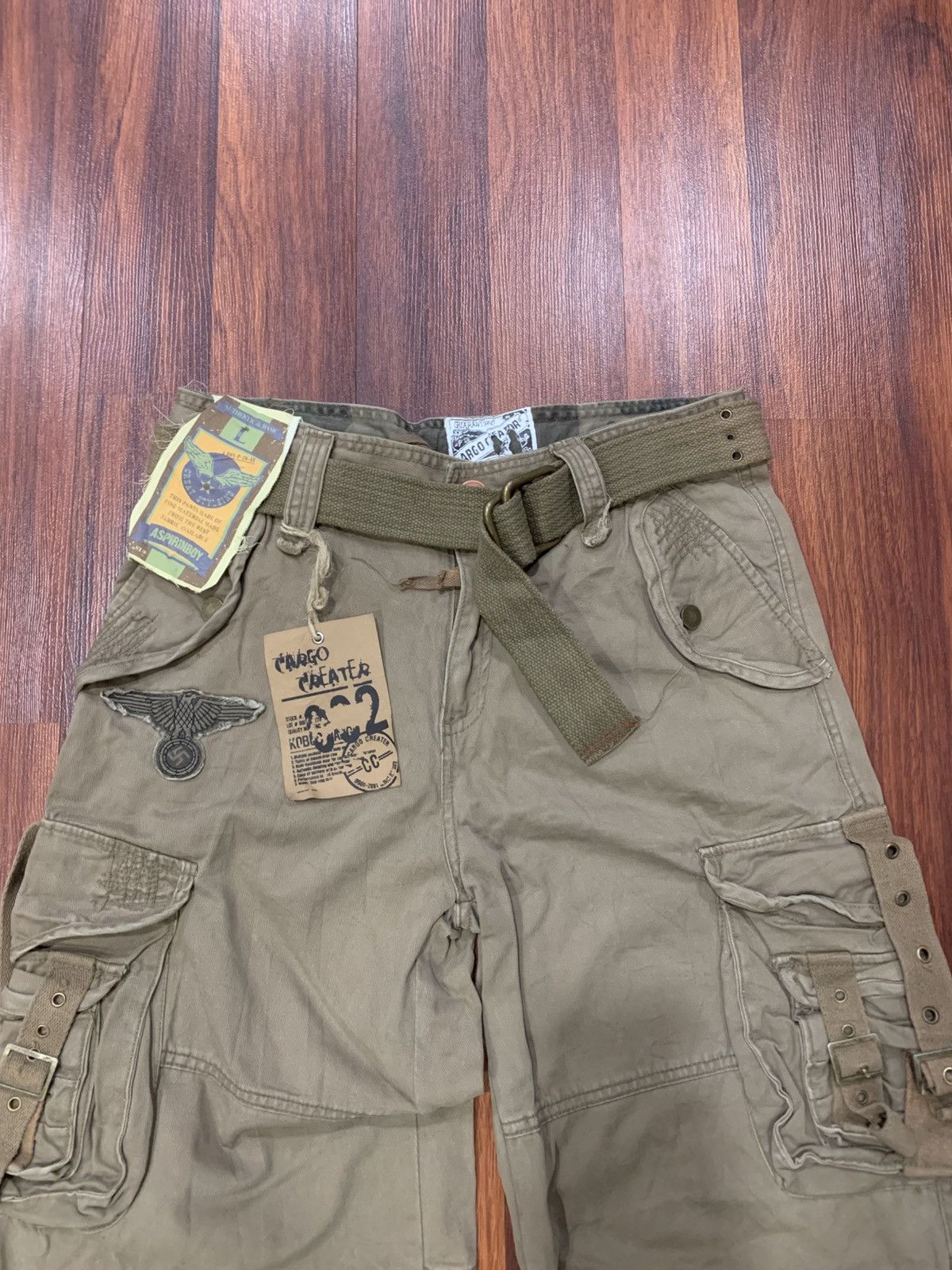 Japanese Brand Multipocket Cargo Creater Pants With Belt Size US 33 - 4 Thumbnail