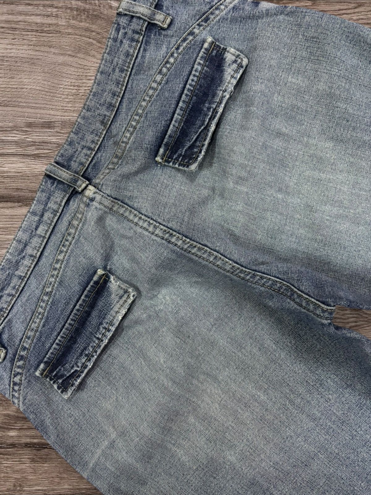 Comme des Garcons Japan Comme Ca Du Mode Distress Ultility Capri Flare Jeans Size 29" - 5 Thumbnail