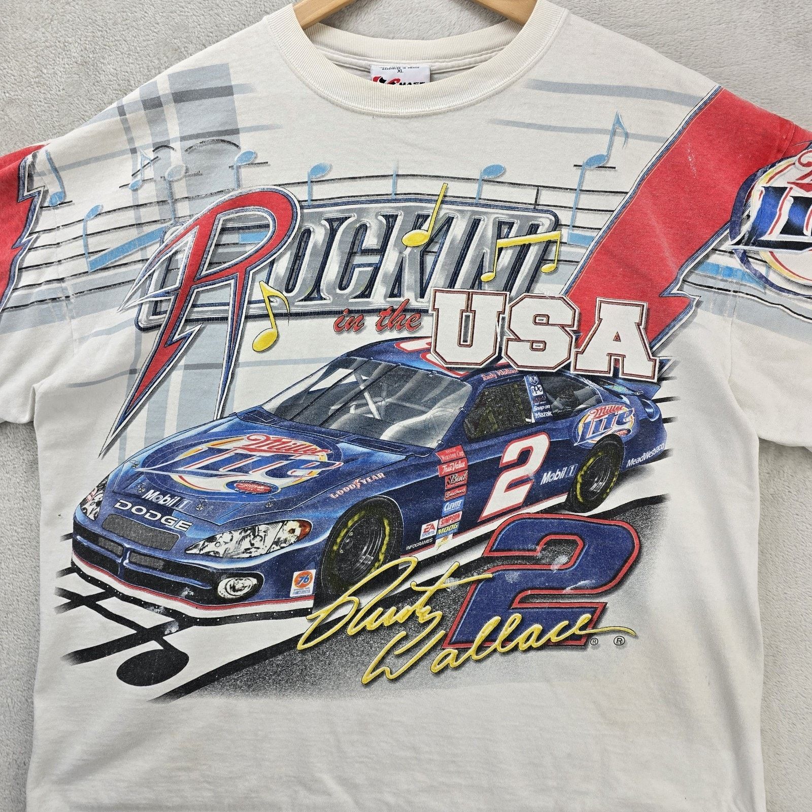 Chase Authentics Vintage Nascar Rusty Wallace Rockin In The USA Shirt Xl AOP Size US XL / EU 56 / 4 - 2 Thumbnail