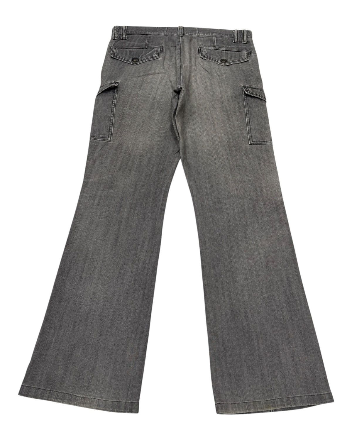 Tete Homme Vintage Japanese Brand Male & Co Faded Gray Flare Cargo Pant Size US 35 - 2 Thumbnail