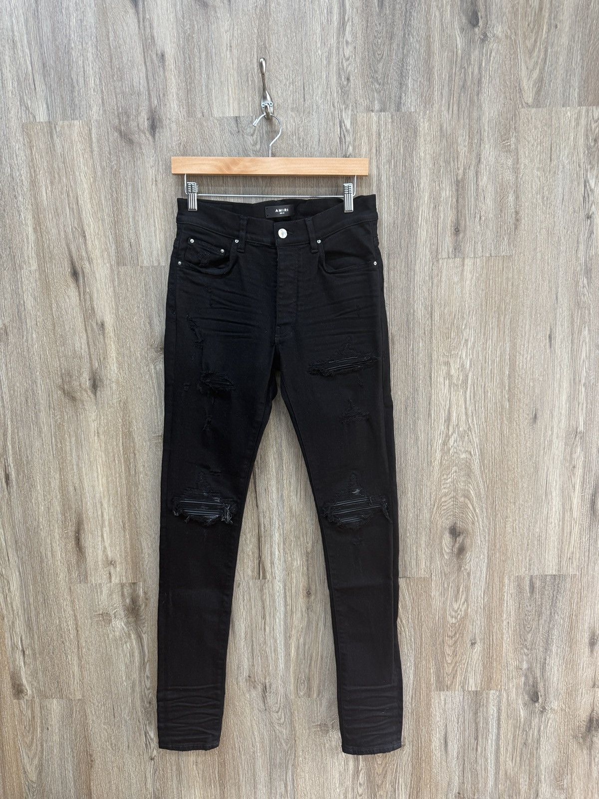 Amiri Amiri Black MX1 Leather Patch Size US 29 - 1 Thumbnail