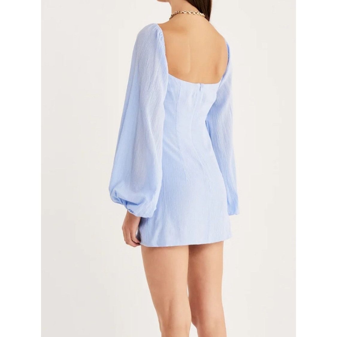 REVOLVE NWT RUMER Camille Long Sleeve Mini Dress In Blue Size Large |  Grailed