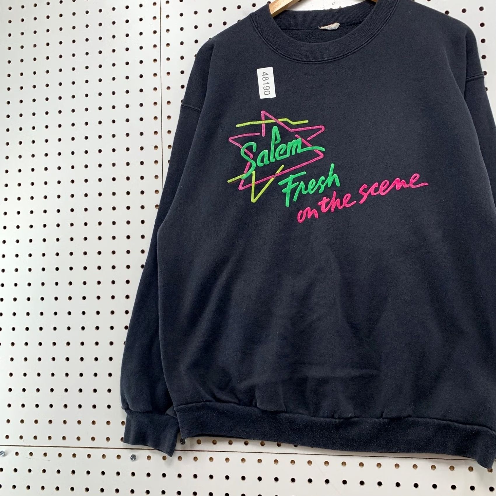 Vintage VINTAGE Salem Sweatshirt Mens Large Black Fresh On The Scene Cigarette Promo USA Shirt Mens L Black 80s USA Size US L / EU 52-54 / 3 - 5 Thumbnail