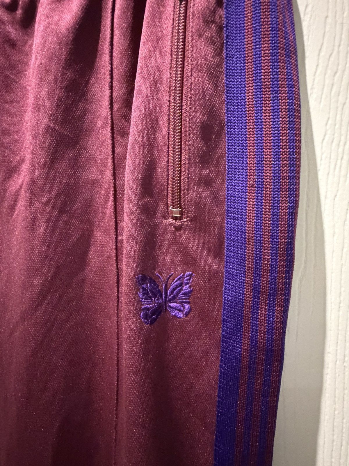 Needles Needles Burgundy Drawstring Tracks Pants Size US 38 / EU 54 - 3 Thumbnail