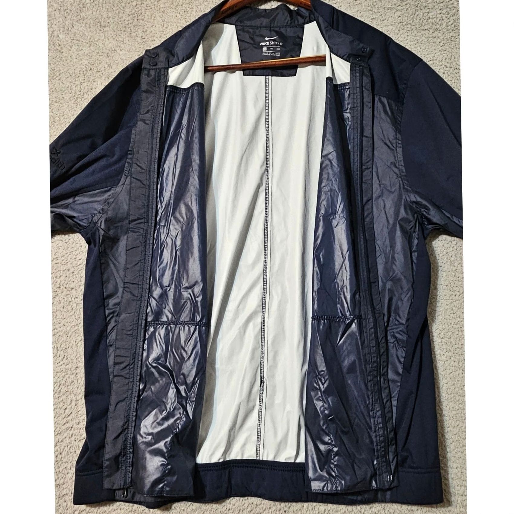 Nike Nike Shield Golf Jacket Mens Size 2XL Navy Blue Full Zip Lightweight 892274-010 Size US XXL / EU 58 / 5 - 3 Thumbnail