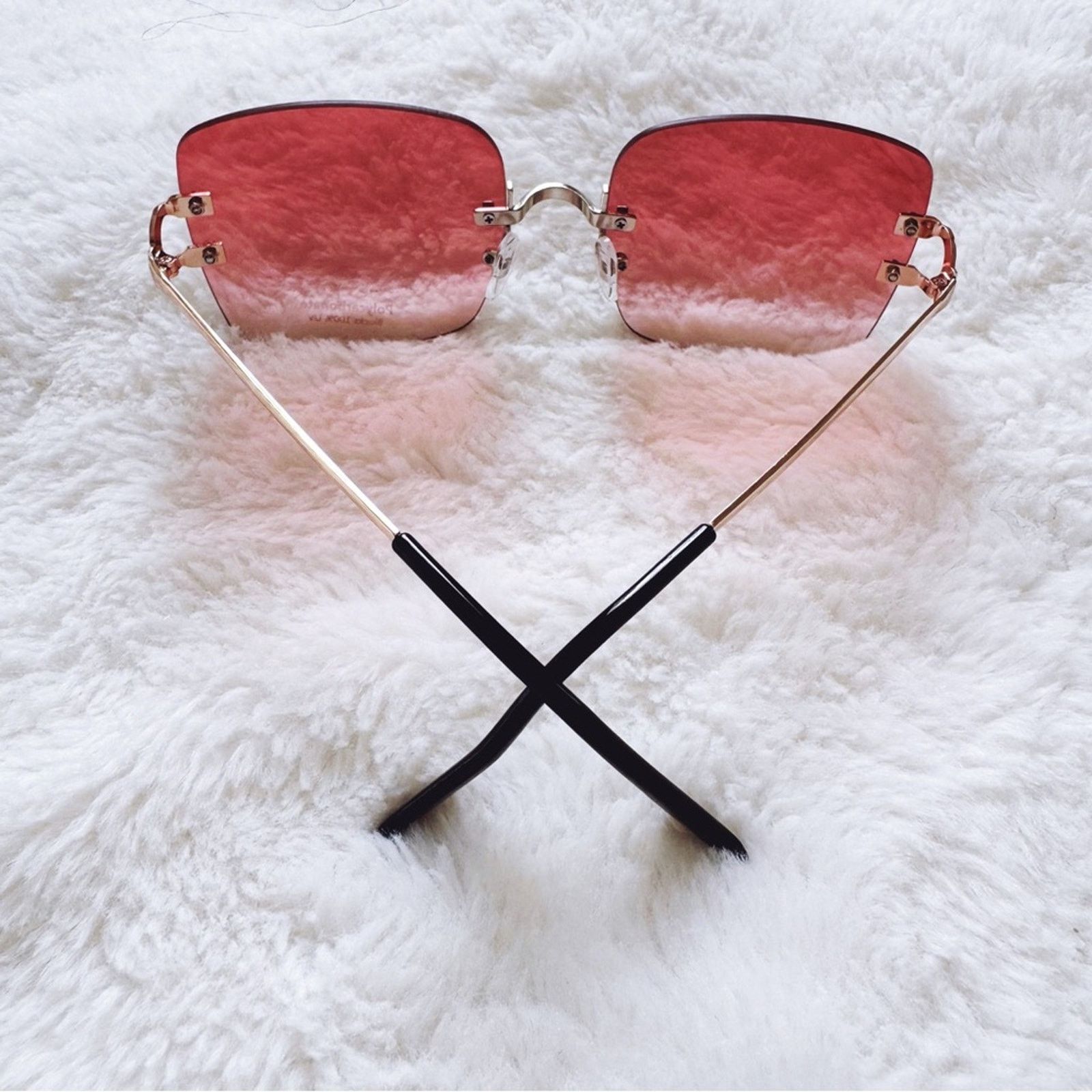 Other Laurel Clear Orange Rimless Sleek Sunglasses Size ONE SIZE - 10 Thumbnail