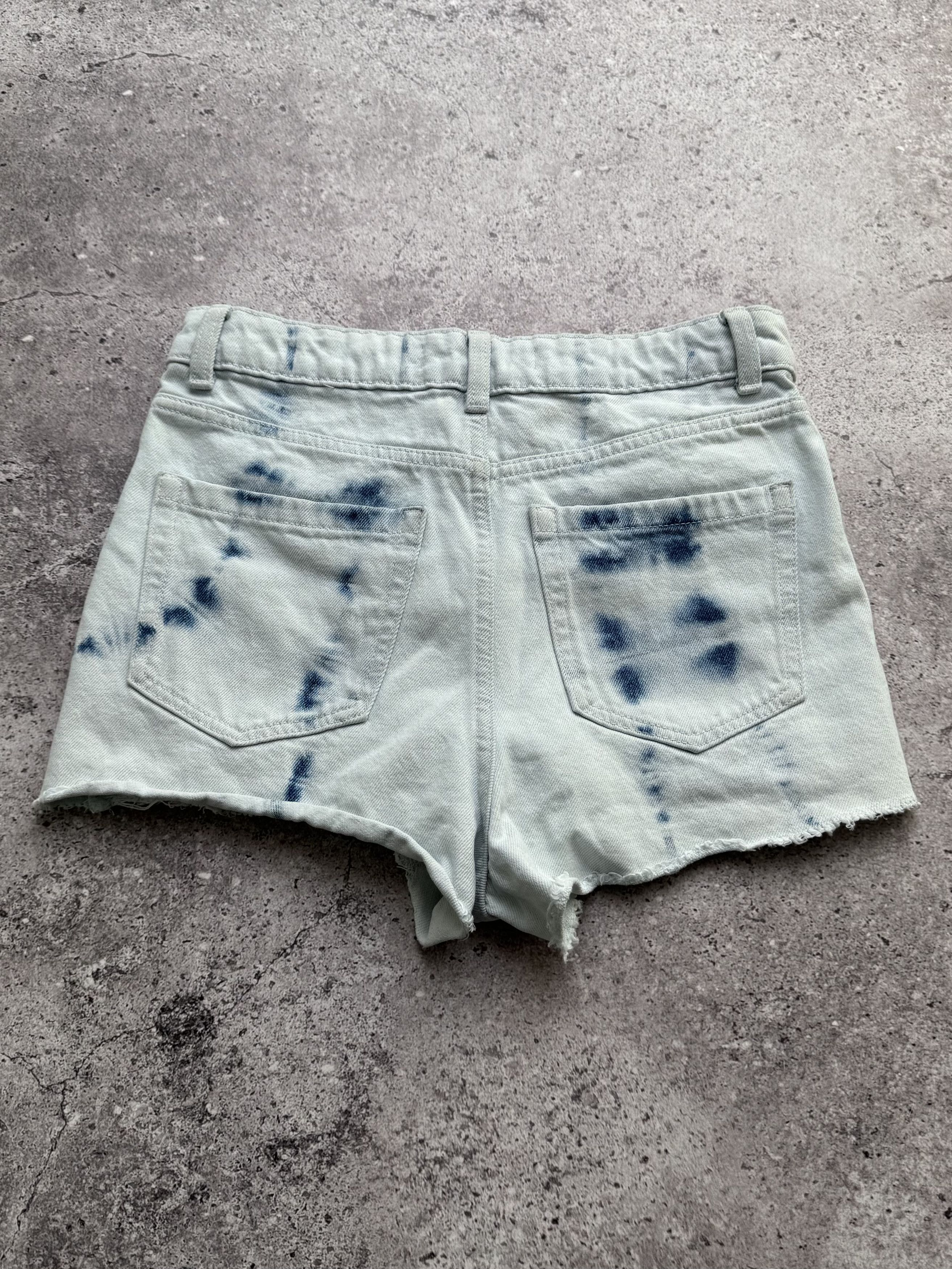 Vintage Y2K High Waisted Tie Dye Shorts Cut Off Frayed Festival (E8) Size 27" / US 4 / IT 40 - 5 Thumbnail
