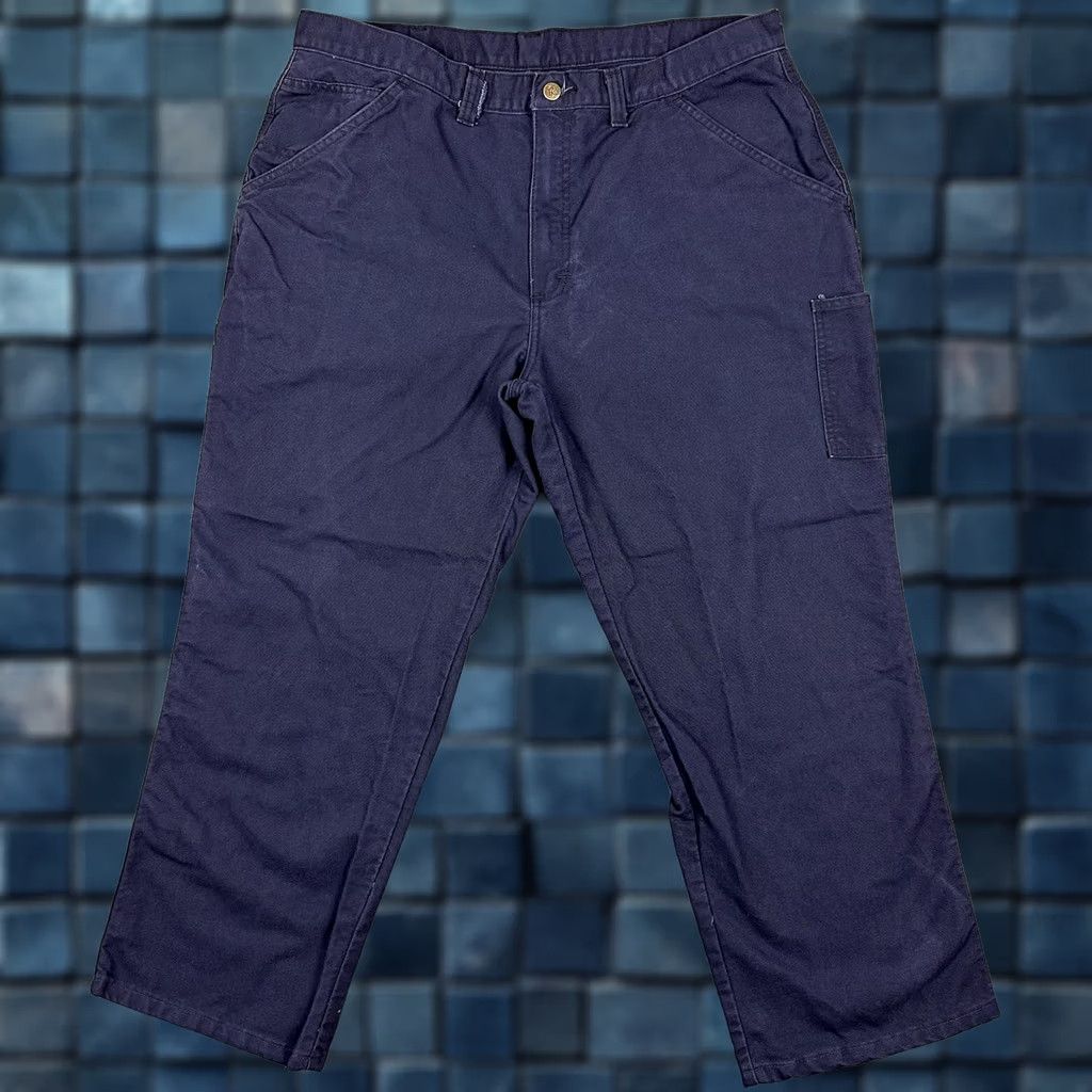 Vintage Riverside Pants Mens 40x29 Blue FR Flame Resistant Carpenter Cotton Blend Pants Mens Size US 40 / EU 56 - 1 Thumbnail
