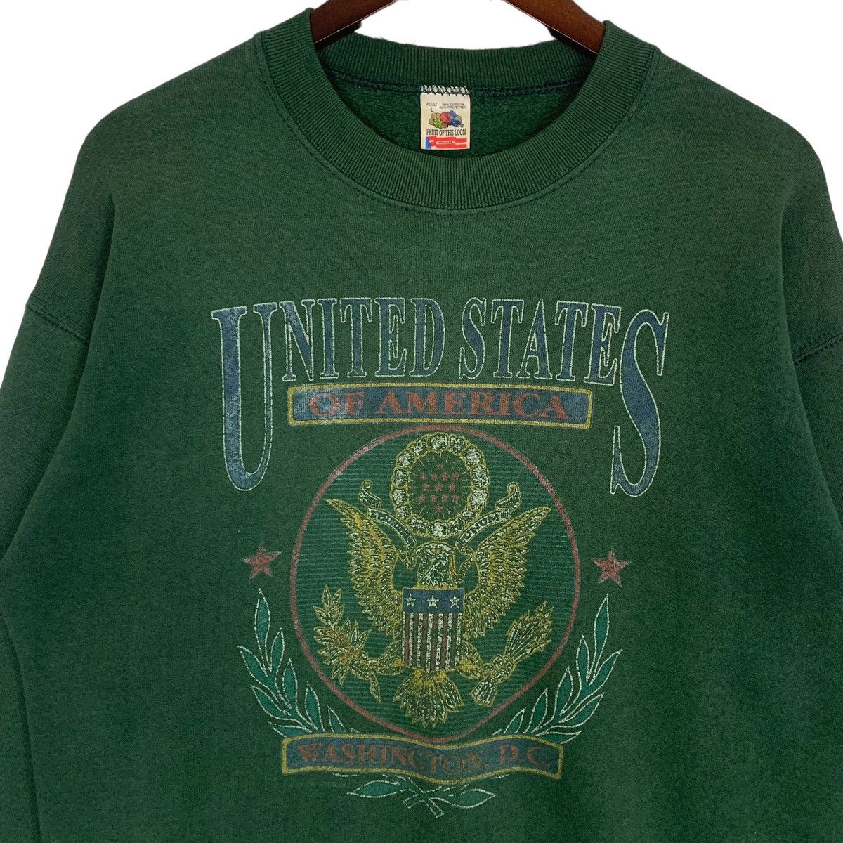 Vintage Vintage Fruit of The loom Front Logo USA Crewneck Sweatshirt Size US M / EU 48-50 / 2 - 3 Thumbnail