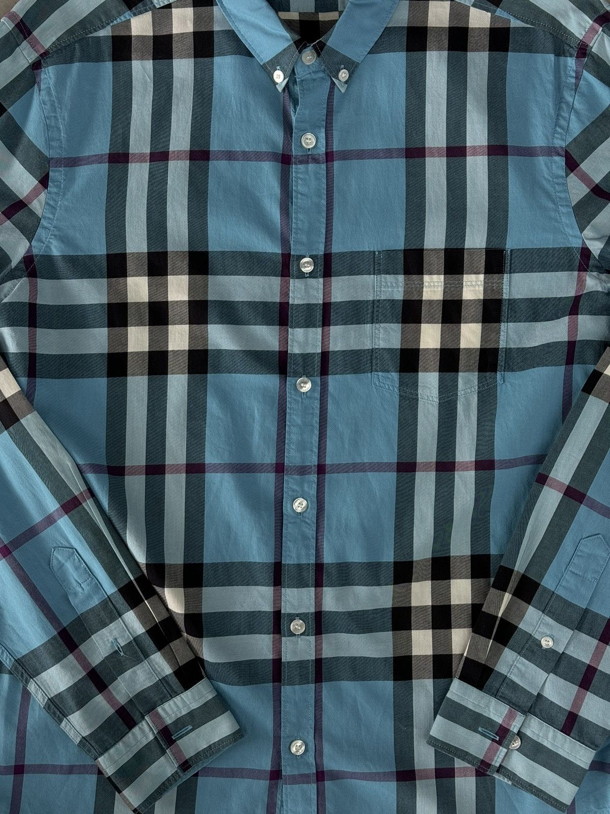Burberry Burberry Brit Blue Nova Check Button Up Shirt Size US L / EU 52-54 / 3 - 2 Thumbnail