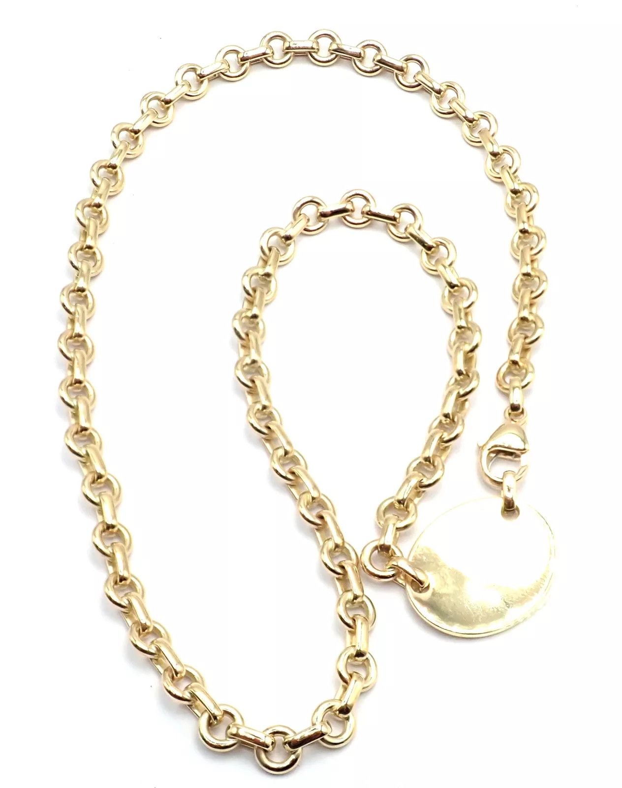 Tiffany & Co. 18k Yellow Gold Oval Tag Link Necklace Size ONE SIZE - 6 Thumbnail