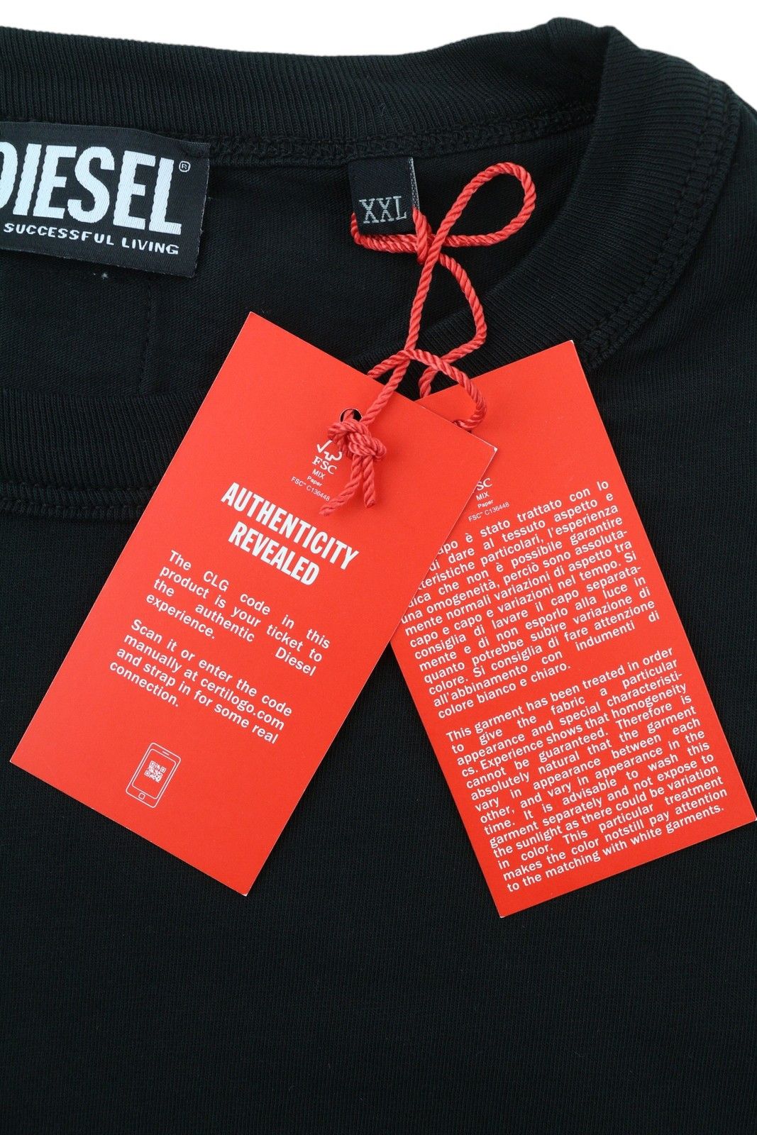 Diesel T-SHULA 2XL Black d Crew Neck Logo Tricot T-Shirt 85140 Size US XXL / EU 58 / 5 - 9 Thumbnail
