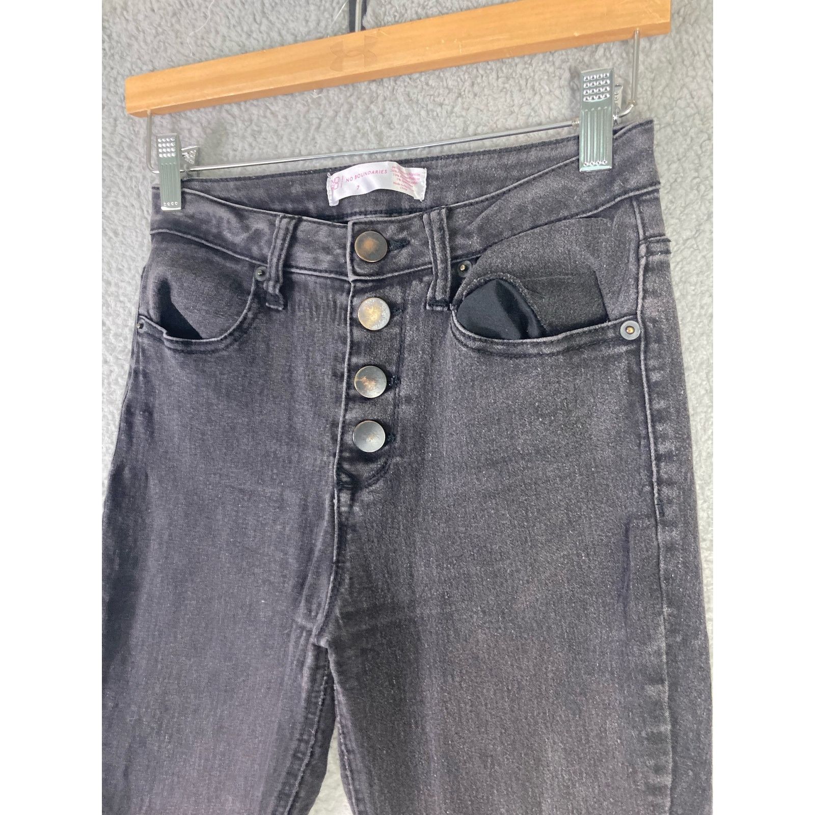 Other No Boundaries Juniors Black Skinny Ankle Mid Rise Jeans Sz 7 Size 27" / US 4 / IT 40 - 8 Thumbnail