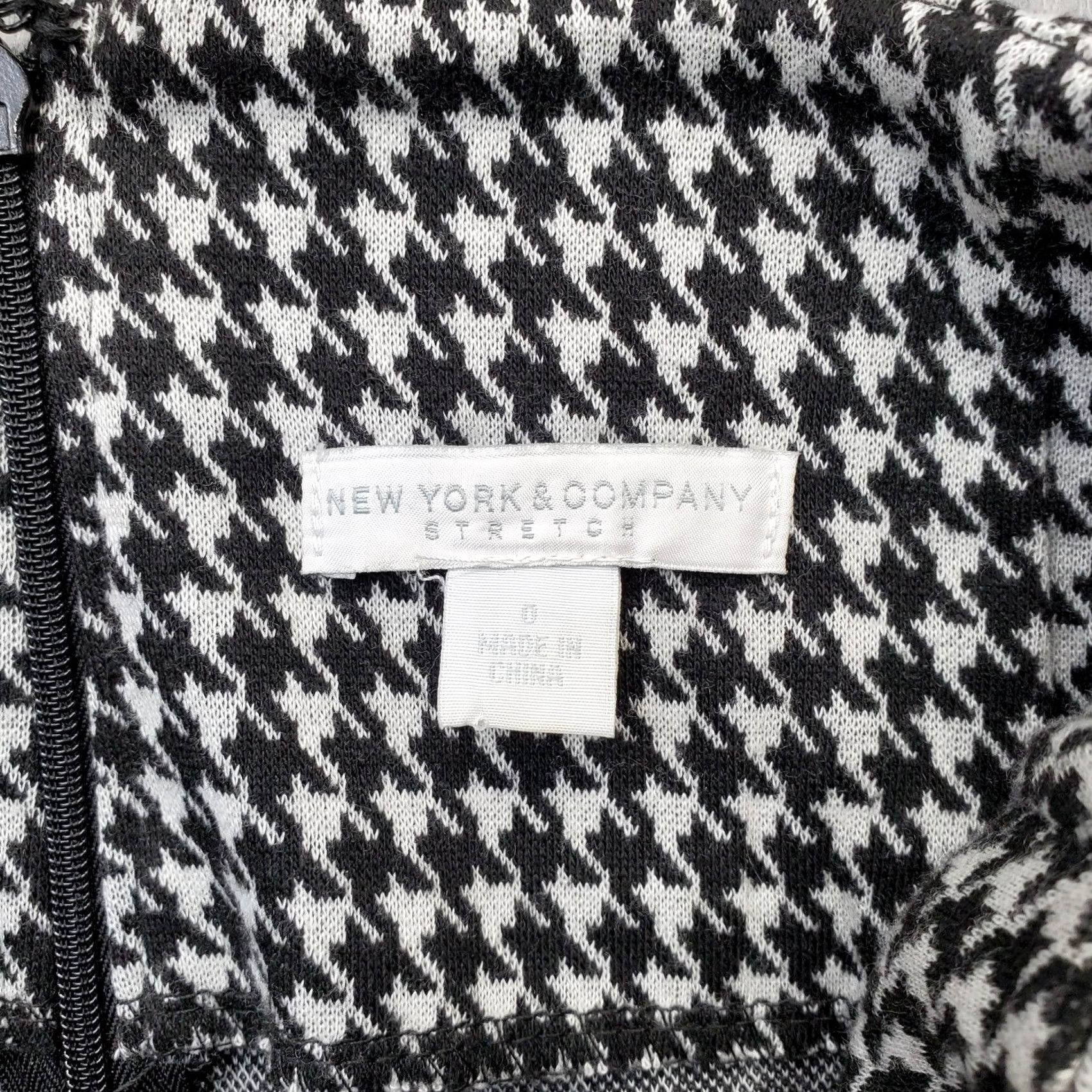 Vintage New York & Company Skirt Womens 0 Multi Houndstooth Back Zip Pencil Straight Size 25" / US 0 / IT 36 - 5 Thumbnail