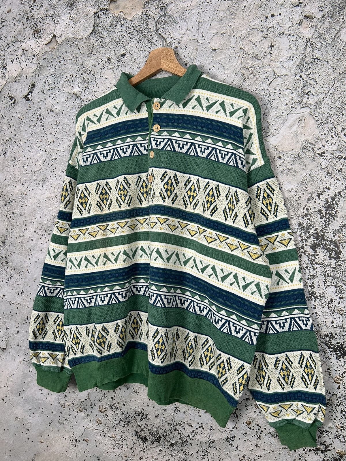 Vintage Vintage 90s Sweater Avantgarde Stripped Skate Rock Size US XL / EU 56 / 4 - 2 Thumbnail