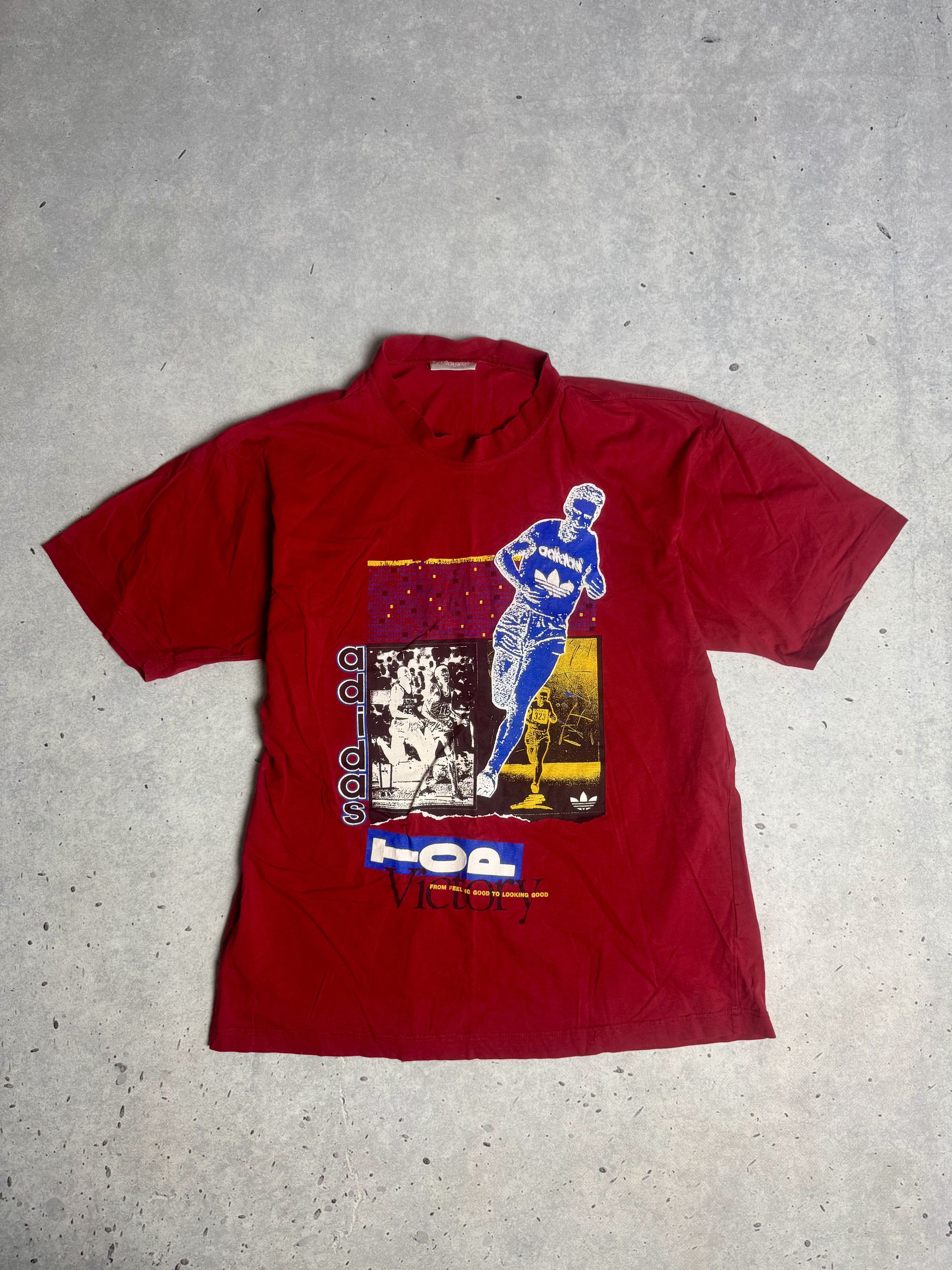 Adidas Vintage 90s Adidas Running T Shirt Athletic Size US M / EU 48-50 / 2 - 1 Thumbnail