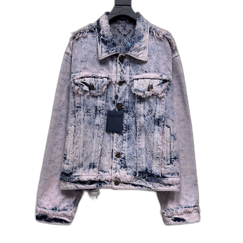 LOUIS VUITTON Distressed Denim Jacket Size 52-2506