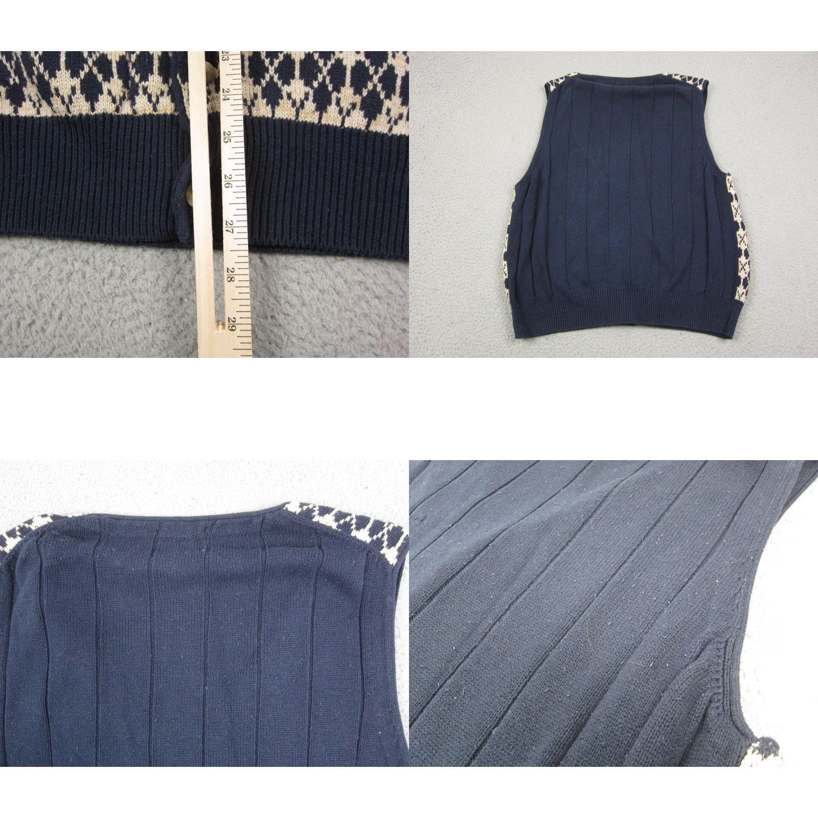 Nautica Vintage Nautica Sweater Vest Mens Extra Large Blue Argyle Knit Diamond 90s Size US XL / EU 56 / 4 - 8 Thumbnail