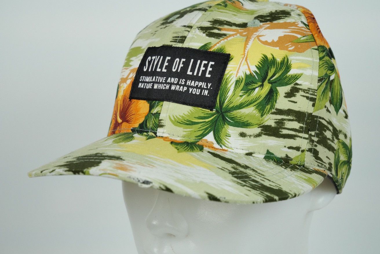 Japanese Brand Summer Cap Flowers Print Vintage Japanese Cap Size ONE SIZE - 2 Thumbnail