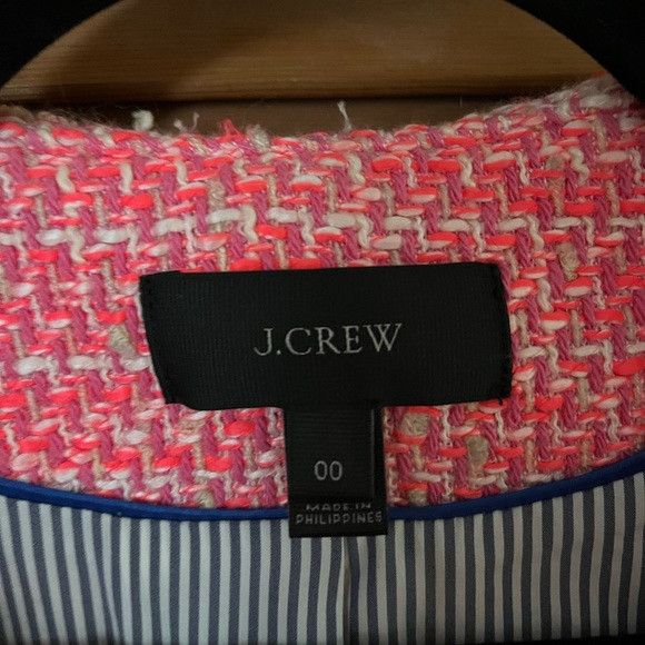 J.Crew J.Crew Peplum Tweed textured Blazer Jacket in pink Size 00 Size XXS / US 00 / IT 34 - 4 Thumbnail