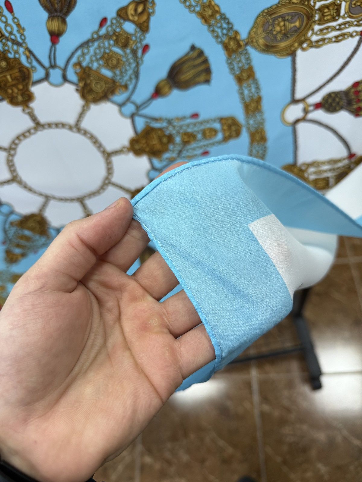 Hermes 🇫🇷 Vintage 90s Hermes Paris Baroque Chain Silk Scarf Luxury Size ONE SIZE - 10 Thumbnail