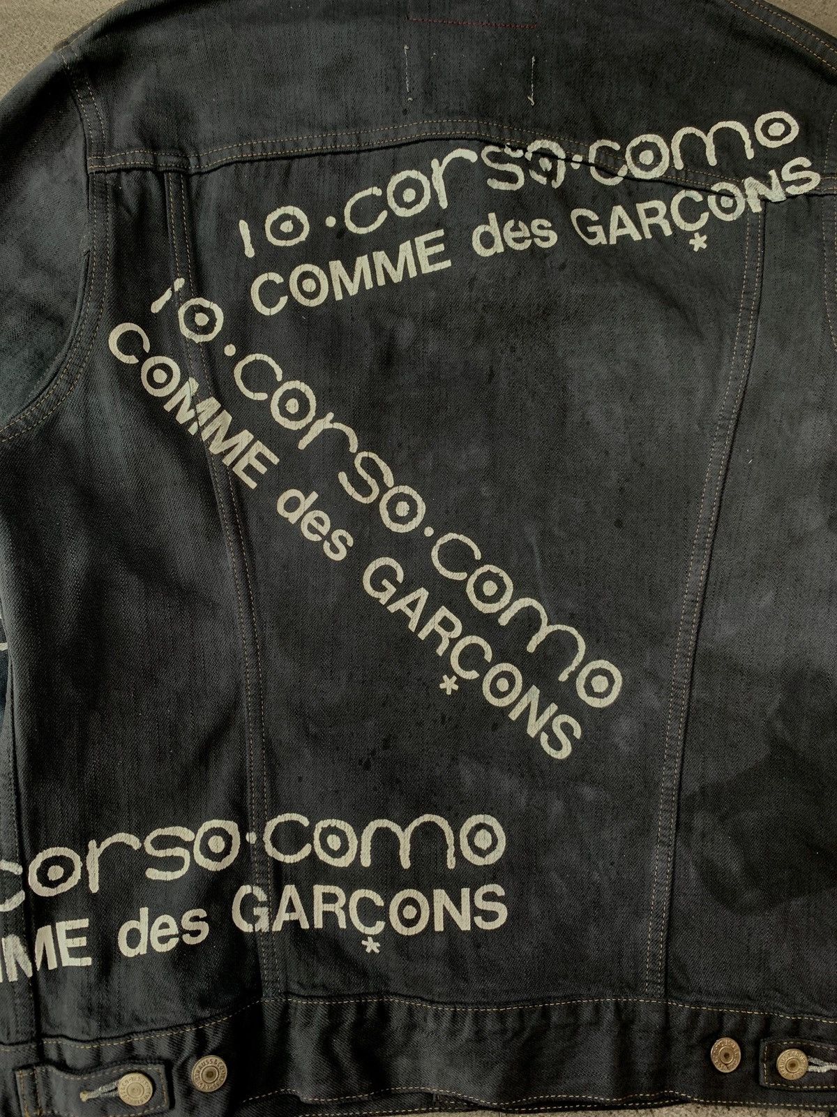 Junya Watanabe FREE TAX! 2000s Painted Denim Jacket Black Dyed - Medium Size US M / EU 48-50 / 2 - 14 Thumbnail