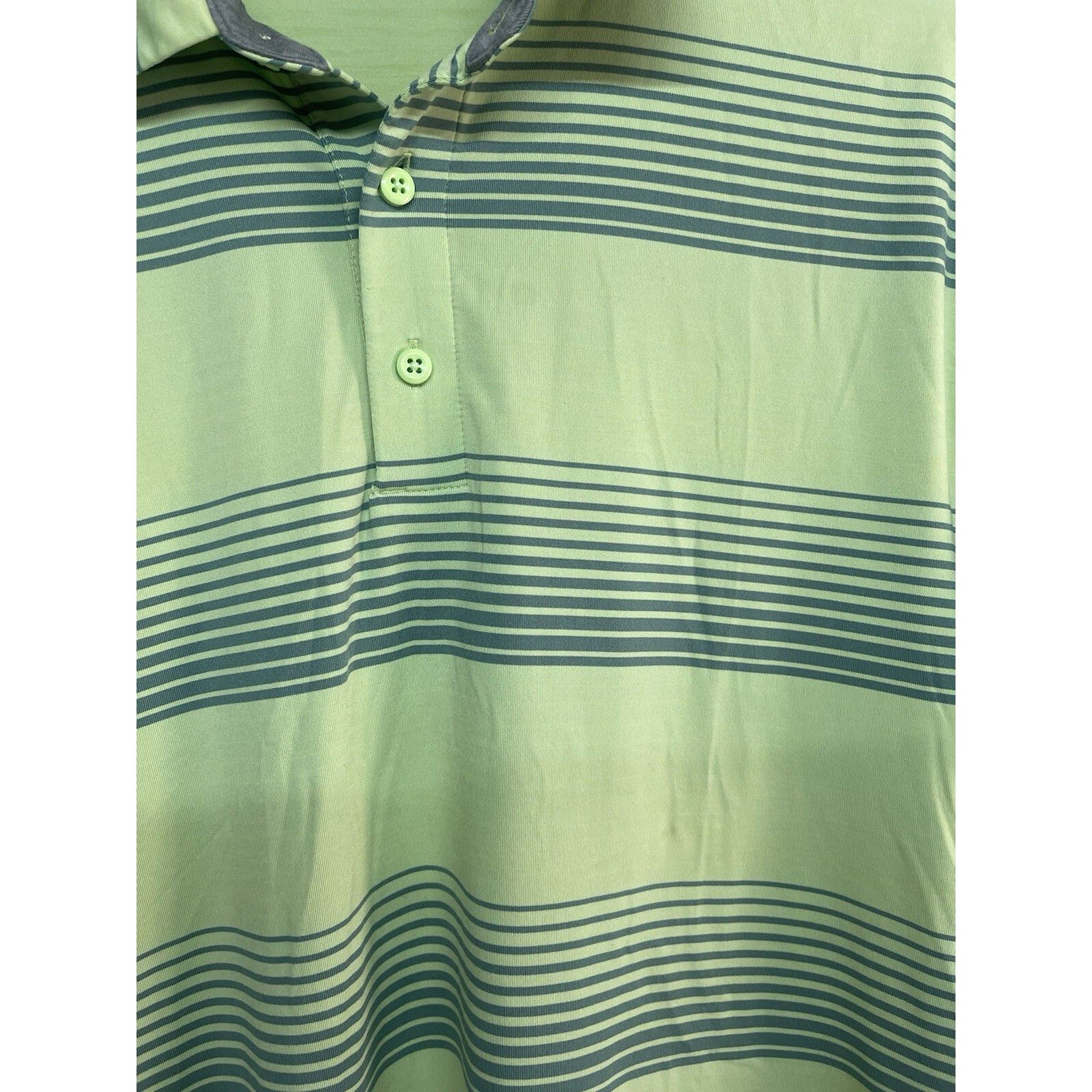 Under Armour Under Armour Polo Men's Large Green Striped Short Sleeve Col Size US L / EU 52-54 / 3 - 3 Thumbnail