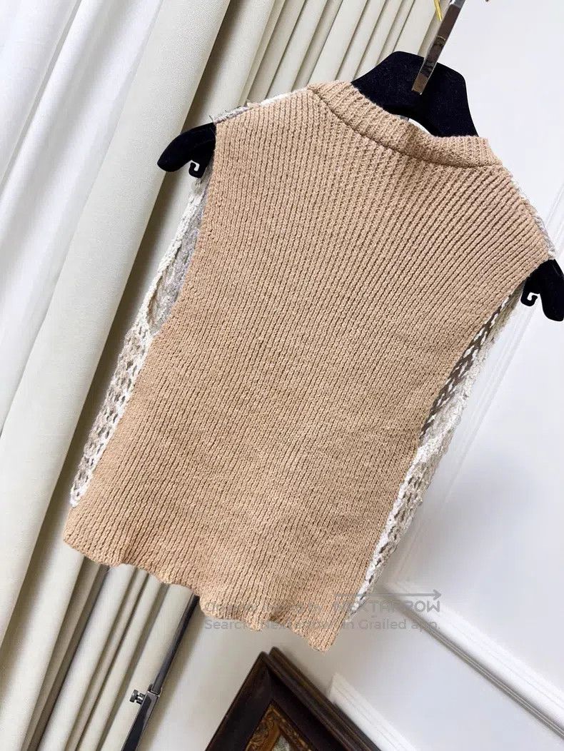 Brunello Cucinelli Brunello Cucinelli Caramel Khaki Color Mixed Sequin Knitte Size XS / US 0-2 / IT 36-38 - 2 Thumbnail