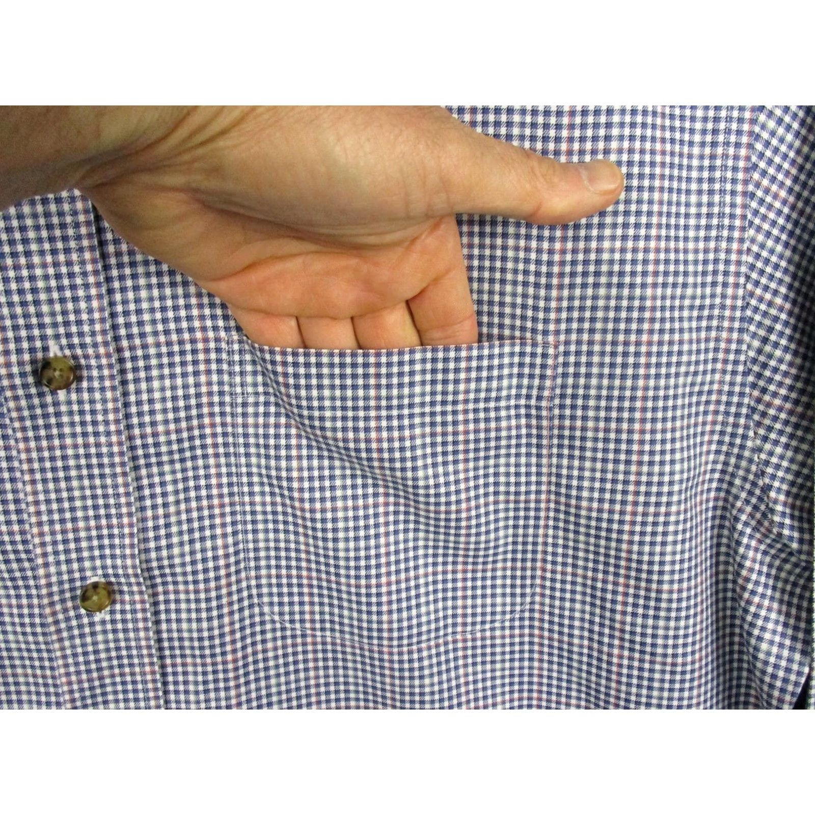 Brooks Brothers Brooks Brothers Shirt Mens Large Blue Red Check Non-Iron Cotton Long Sleeve Size US L / EU 52-54 / 3 - 2 Thumbnail