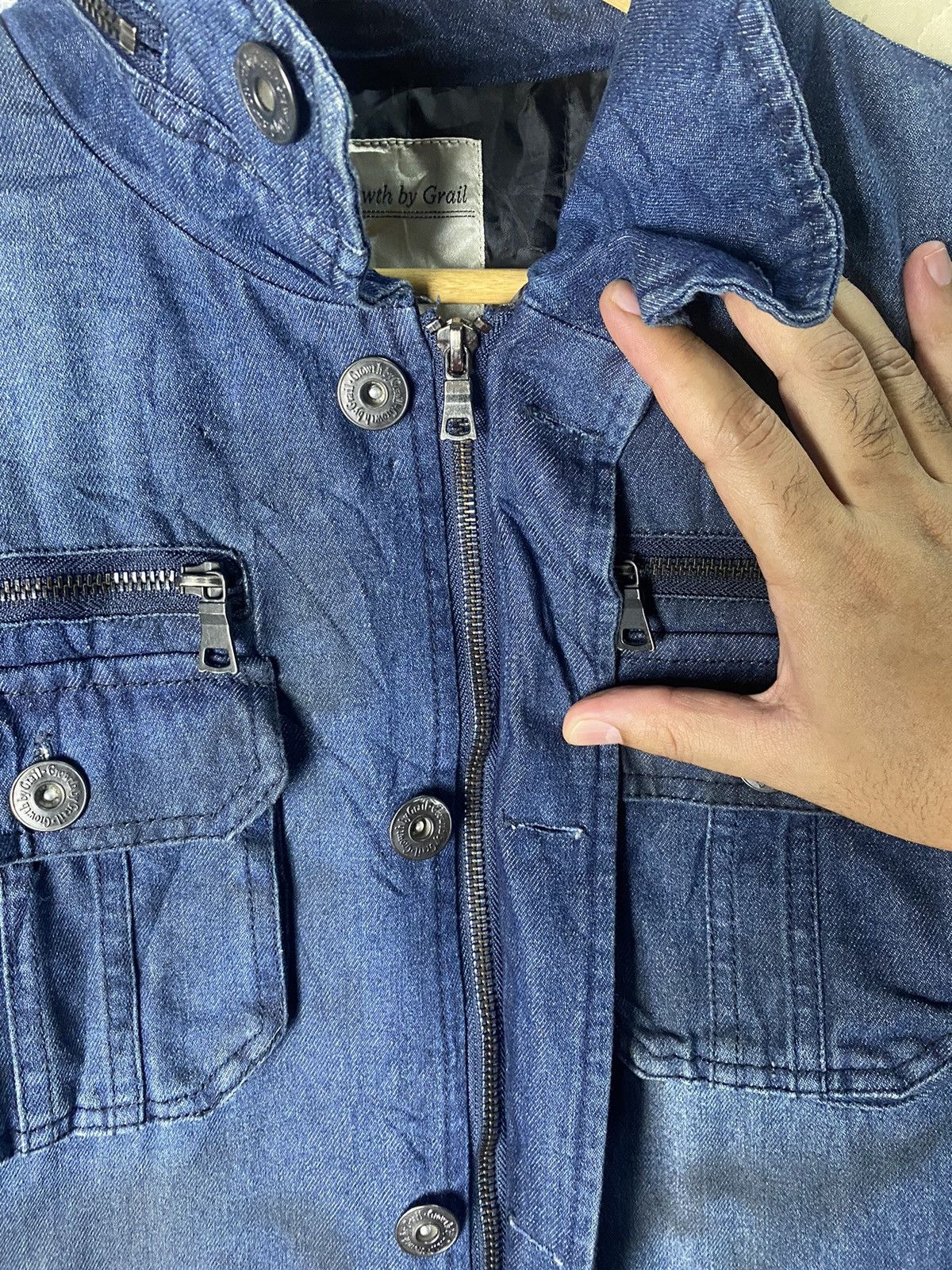 Japanese Brand Growth Of Grail Style Bule Denim Jacket Size US XL / EU 56 / 4 - 4 Thumbnail