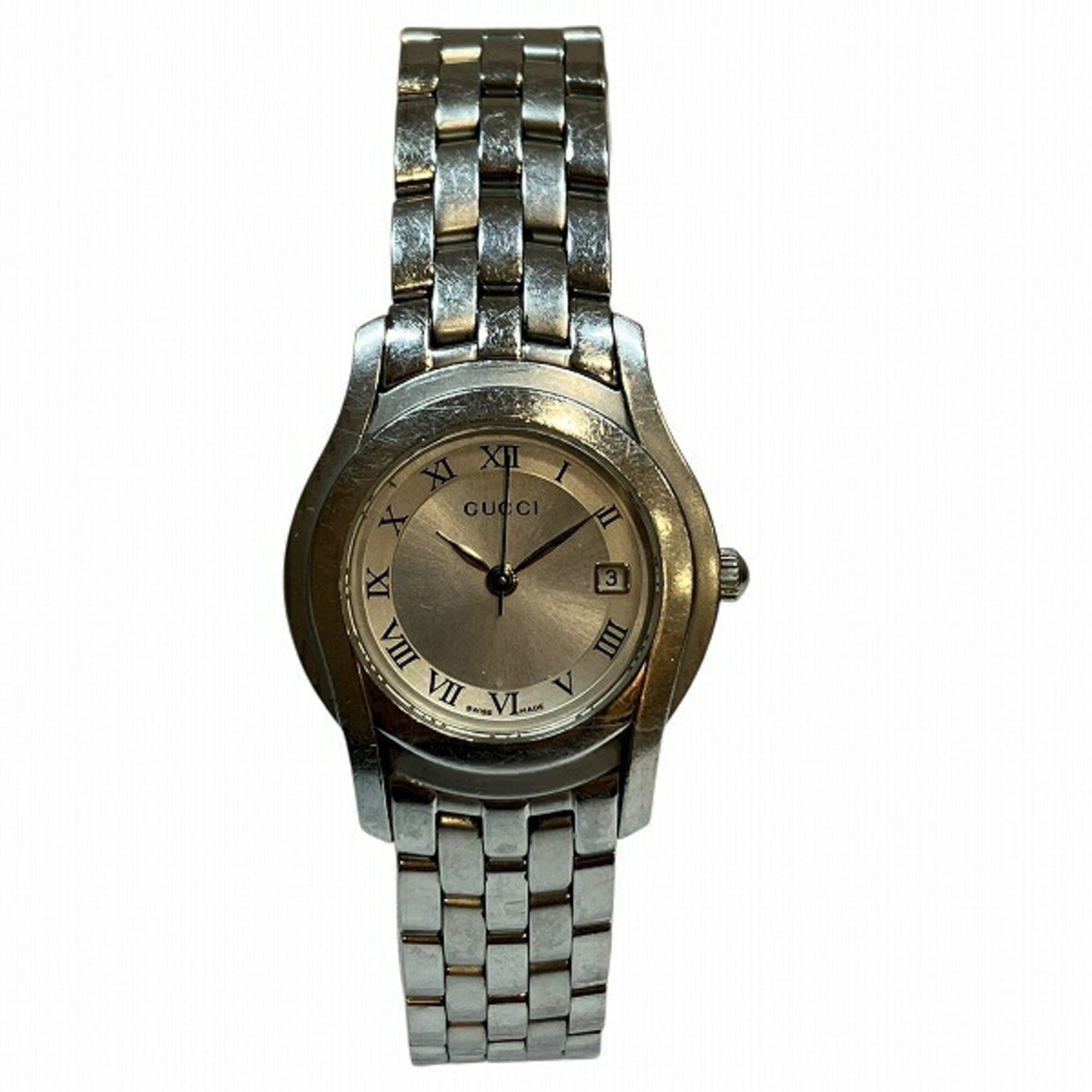 Gucci Gucci 5500L Quartz Silver Dial Date Roman Numeral Watch for Women Size ONE SIZE - 1 Thumbnail